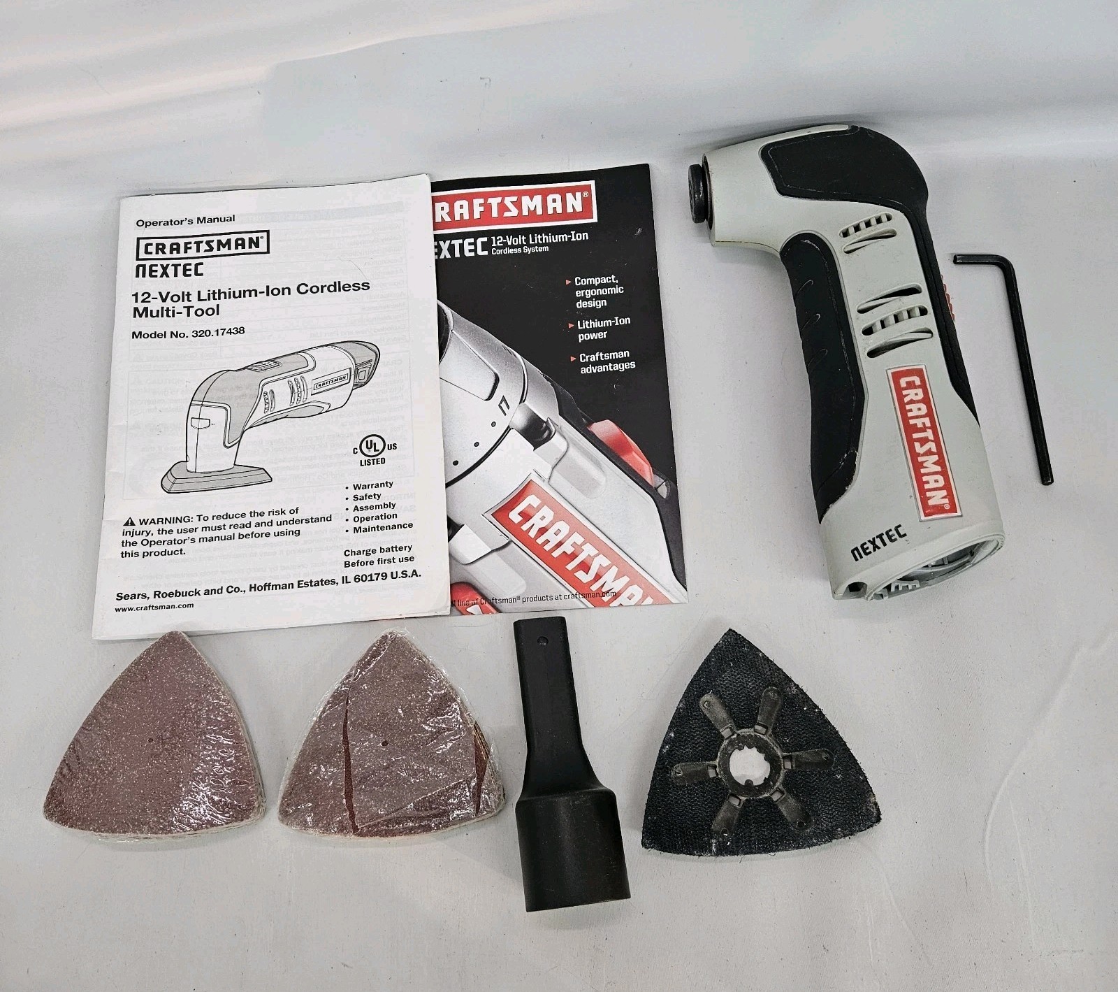 Craftsman Nextec 12V Cordless Multi-Tool 320.61199 Bare Tool W/ Attachments ONLY