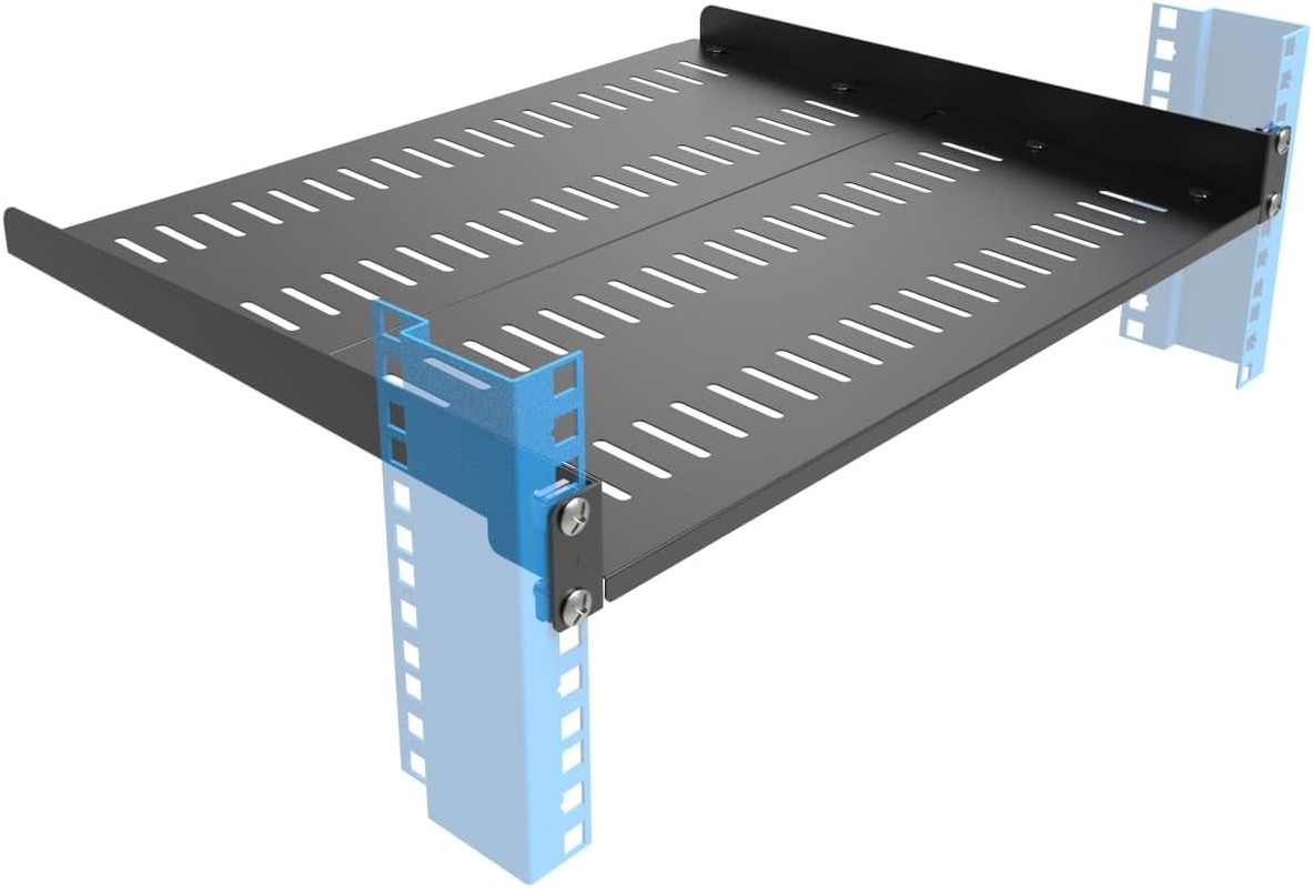 1U Cantilever Server Shelf Depth Adjustable 14-17 Inch,Vented | Universal Server