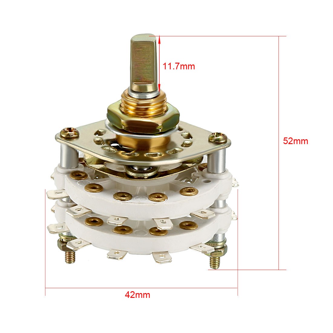 2P10T 2 Pole 10 Position 2 Deck Band Channel Rotary Switch Selector