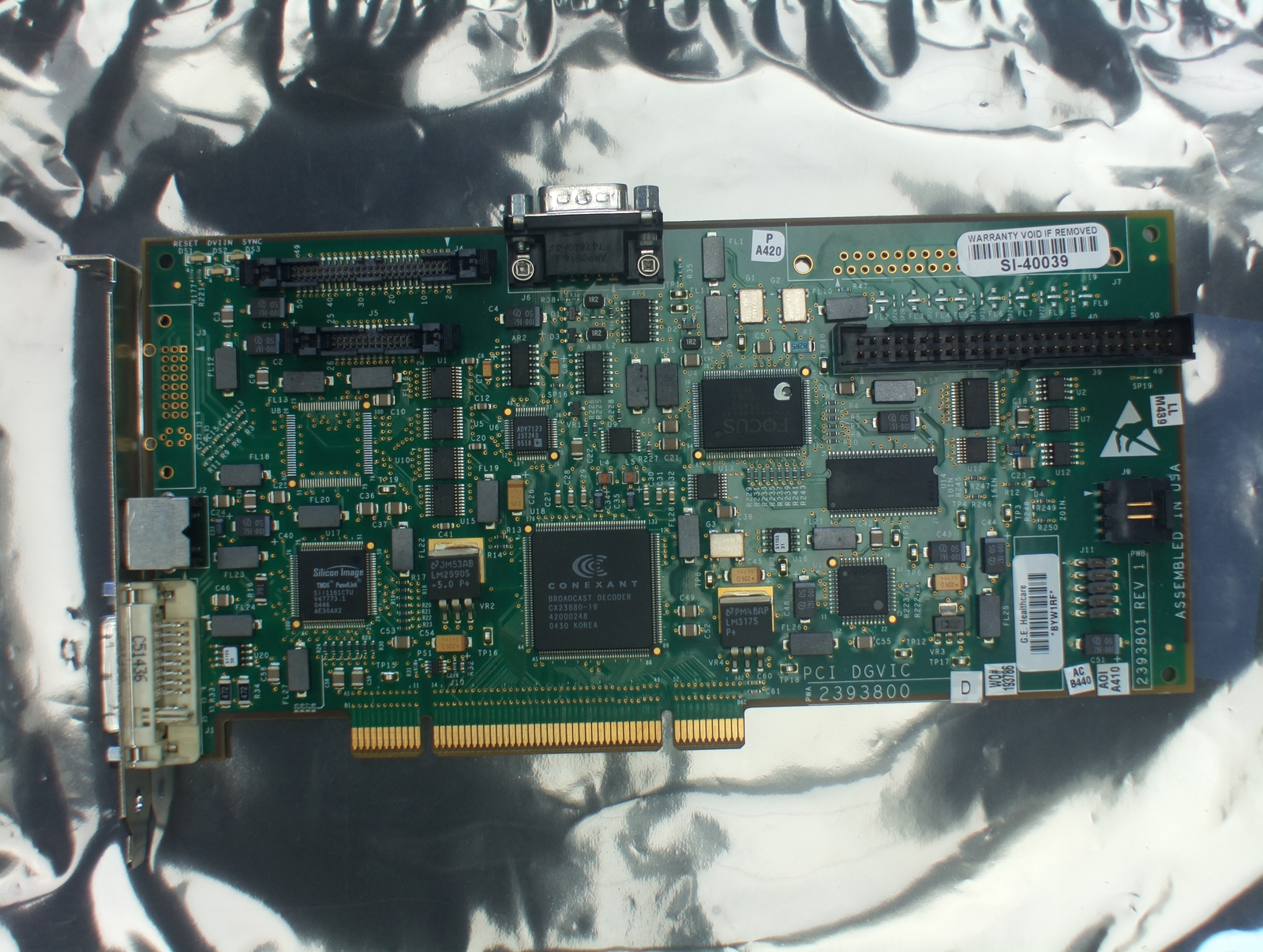 PCI DGVIC 2393800 D Vivid Board 23933801 4 GE Logiq pro 7 / 9 ultrasounds