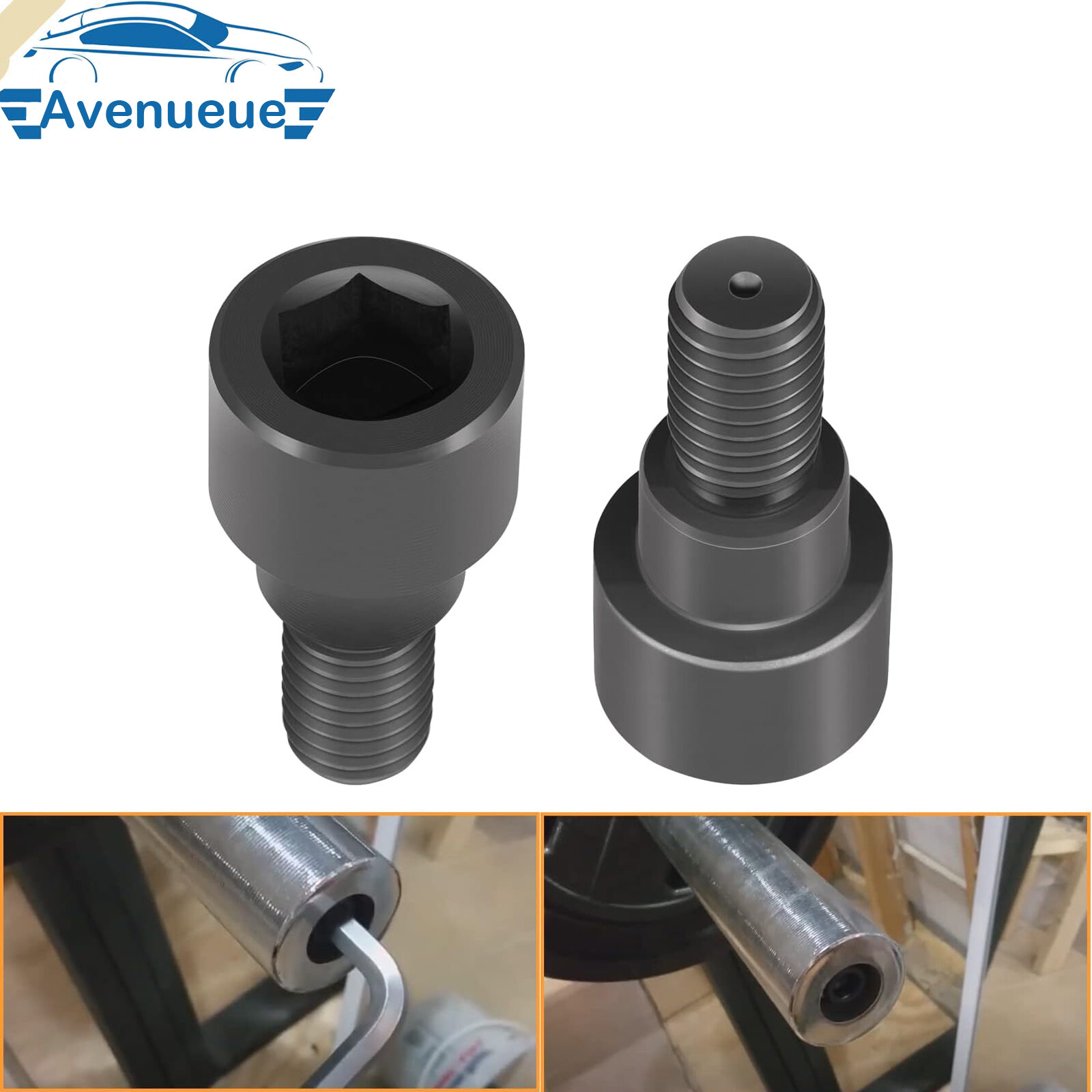 2-Pack Hex Bolts Perfect for Olympic Bars, Curl Bars, Tricep Bars, Dumbbell Bars