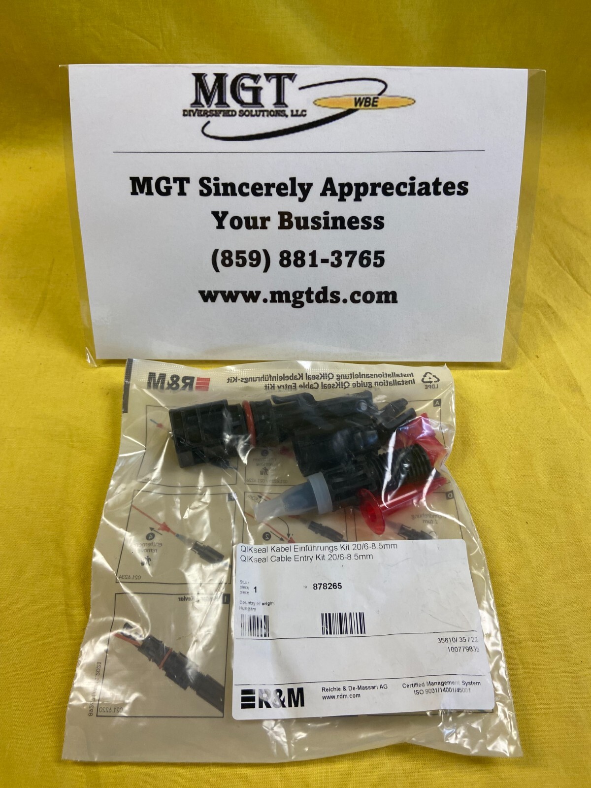 R&M / 878265 / QIKSEAL ENTRY KIT 20/6-8.5MM