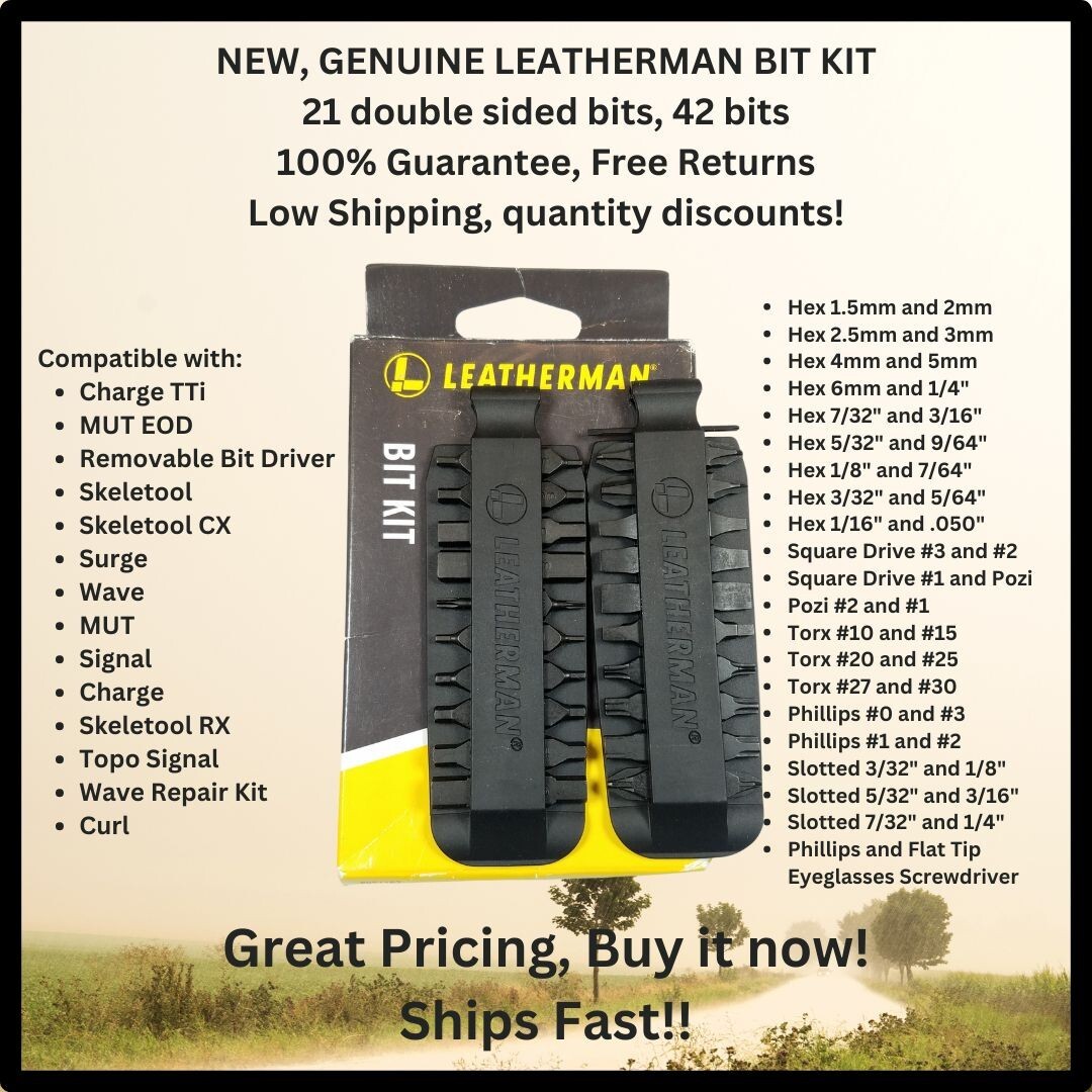 Leatherman Bit Kit 42 Driver Bits-Wave Charge Skeletool Flat Torx Pozi Allen NEW