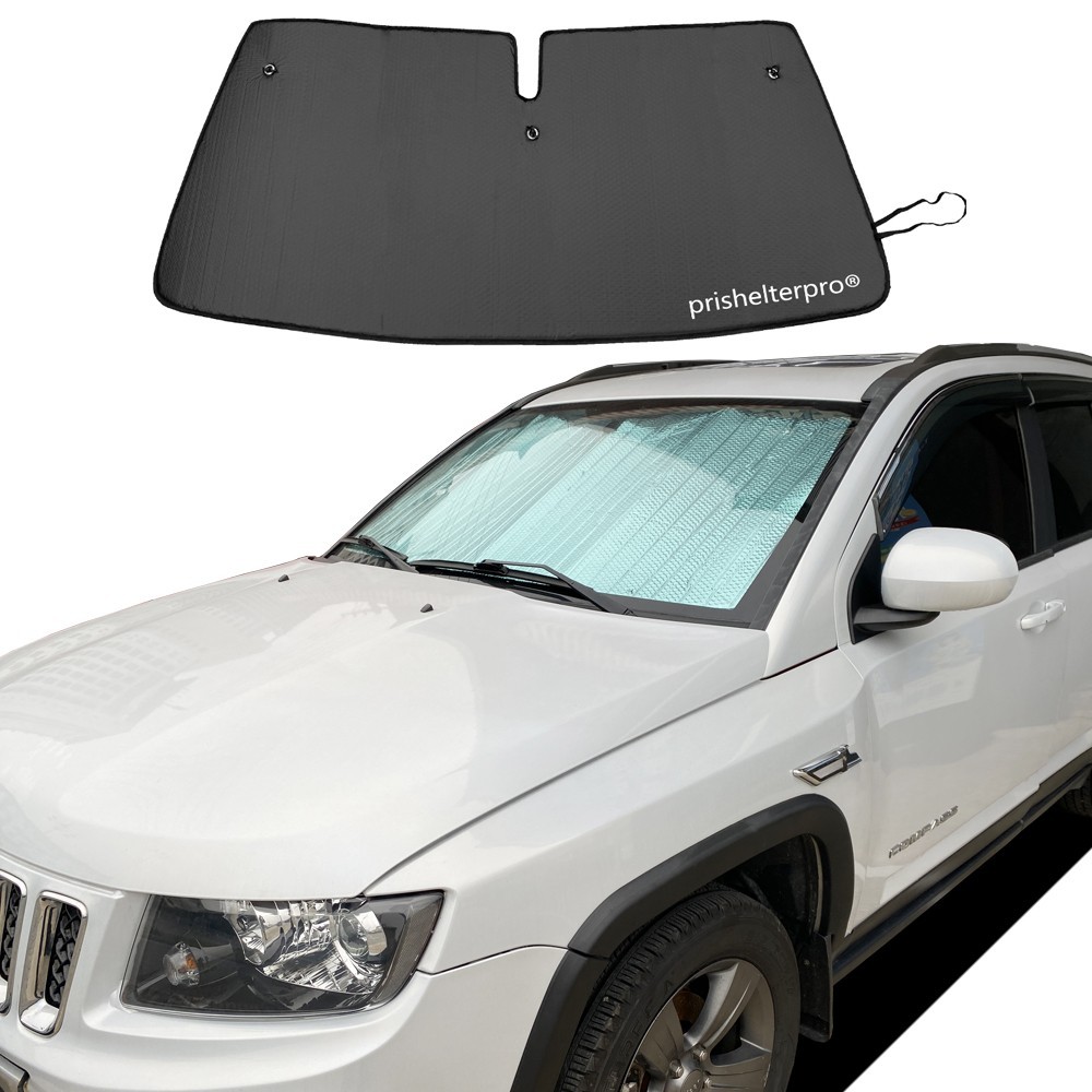 Fit For JEEP Compass 11-16 Front Windshield Black Silver Privacy Camp Sunshade