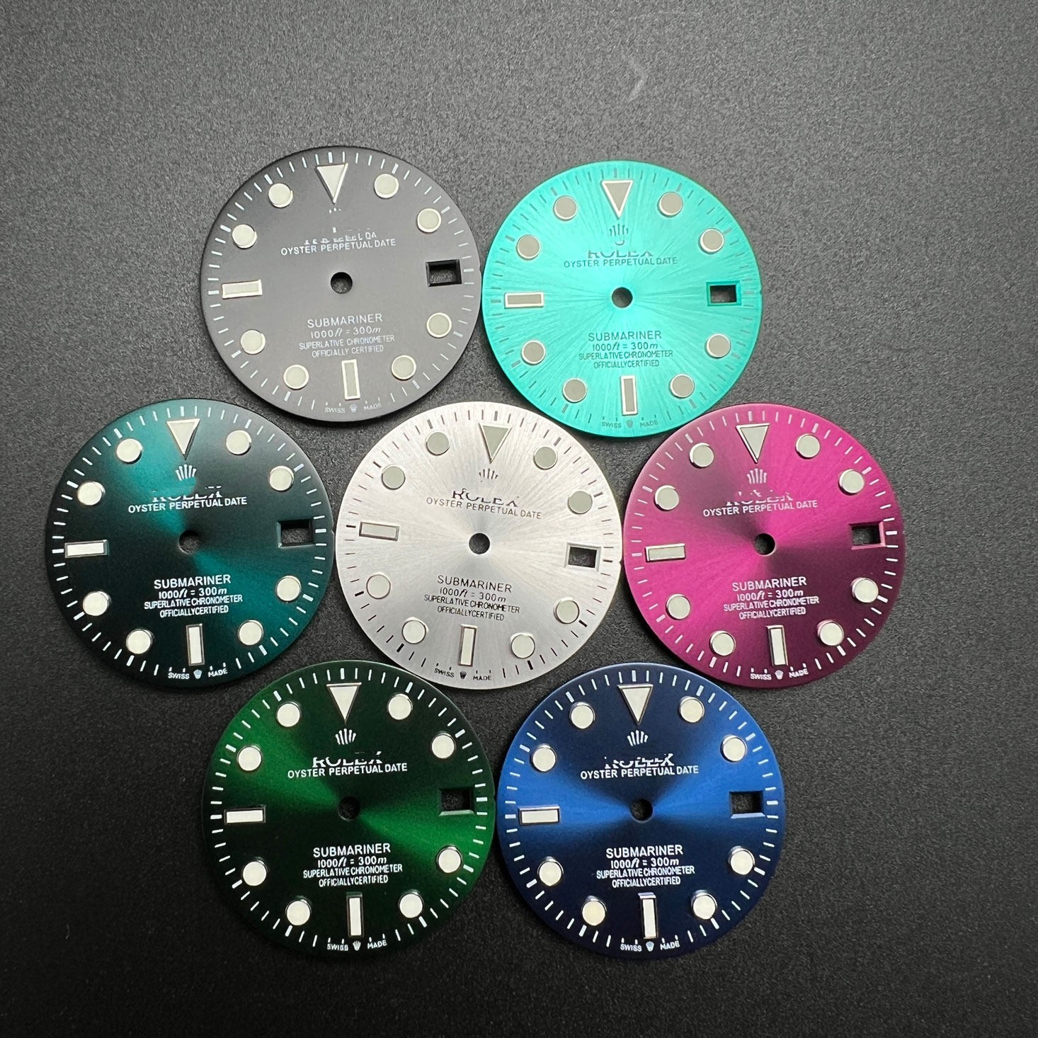 28.5mm Sun Pattern Watch Dial Green Luminous for NH35 NH36 Movement Watch Parts