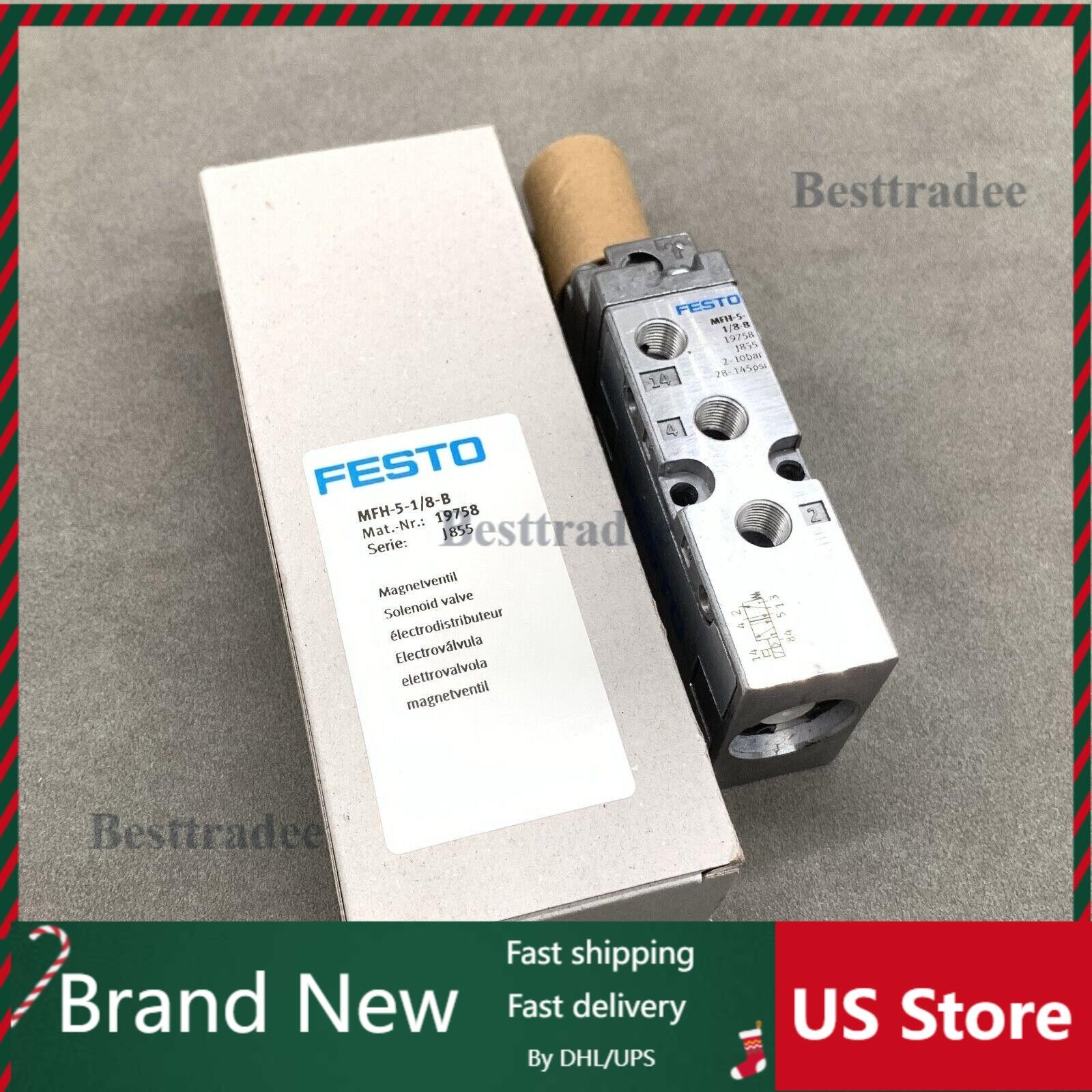 US FREE TAX New FESTO MFH-5-1/8-B 19758 Solenoid Valve