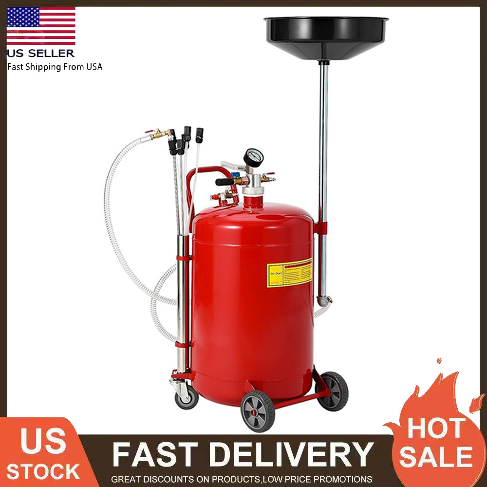 20 Gallon Waste Oil Drain Tank Pneumatic Oil Drainer Oil Extractor and Collector