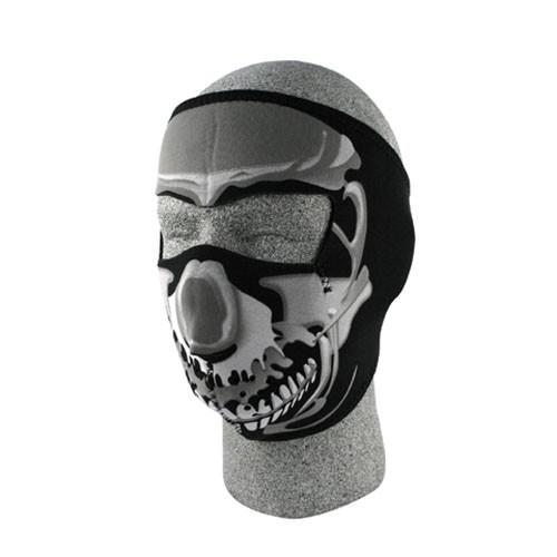 Zan Headgear WNFM023 Neoprene Face Mask, Chrome Skull