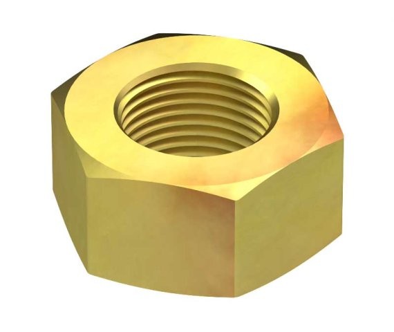 Hex Nuts 3/8-24 x 21/64 in 8 SteelZY (50 Pieces)