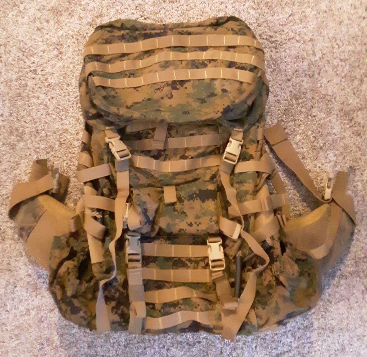 NEW USMC ILBE GEN II Main Pack W/ USED Waist Belt/Top Pouch MARPAT NO SHLDR STRP