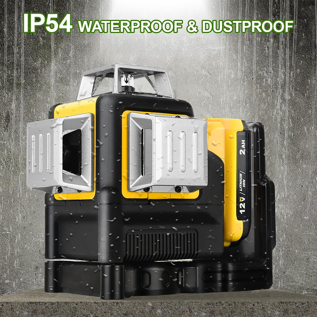 Laser Level for Dewalt 12V Green Line 3 x 360 Vertical 12 Lines +Battery+Charger