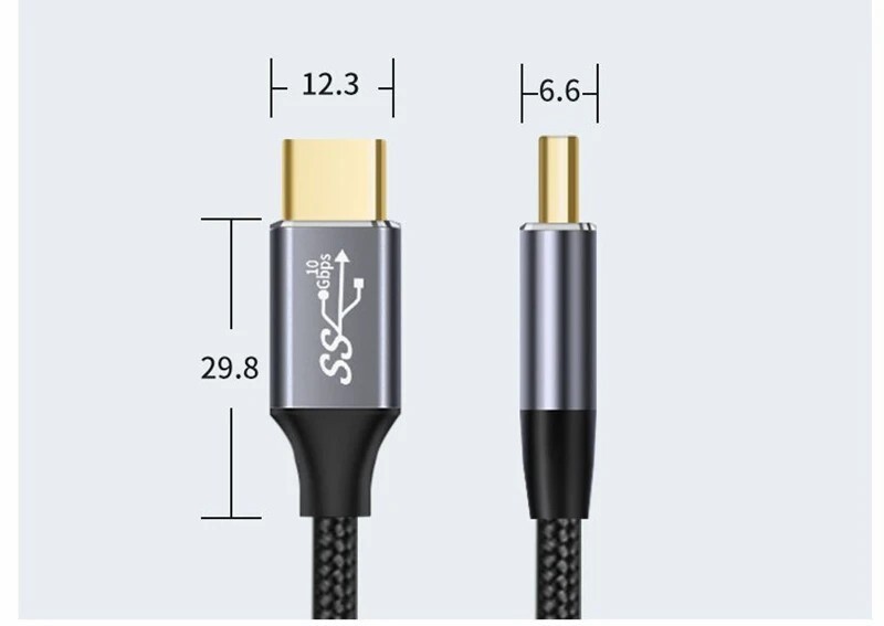 2PACK 1meter USB-C to USB-C 3.2 Gen2 Type-C Charger Data Cable PD 100W 5A 10Gbps