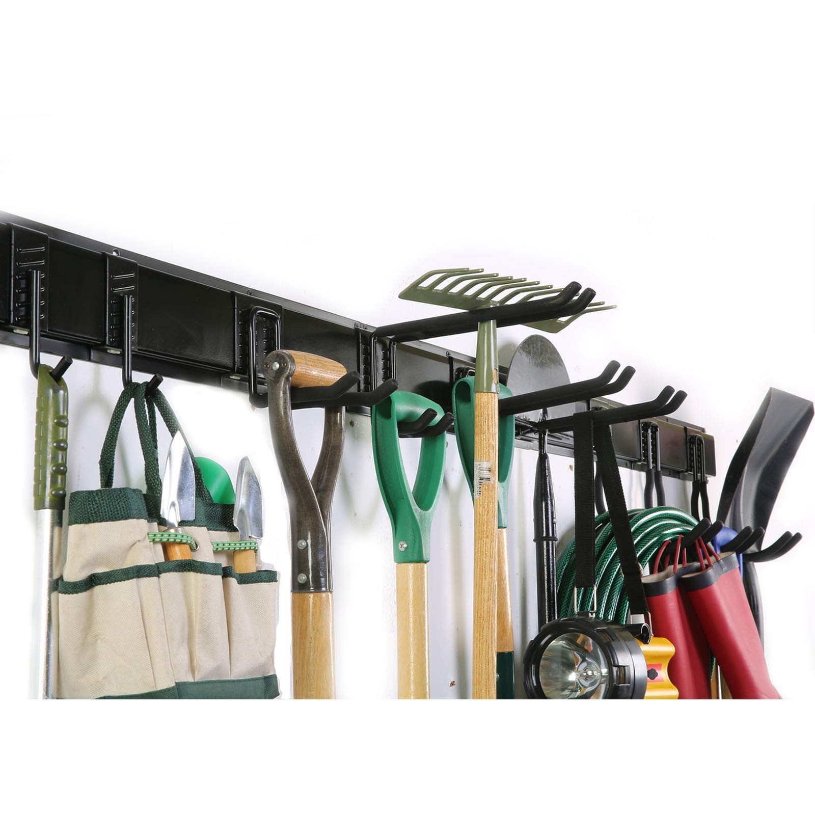 Adjustable Wall-Mounted Tool Storage Rack with 9 Hooks | Garden Organizer System