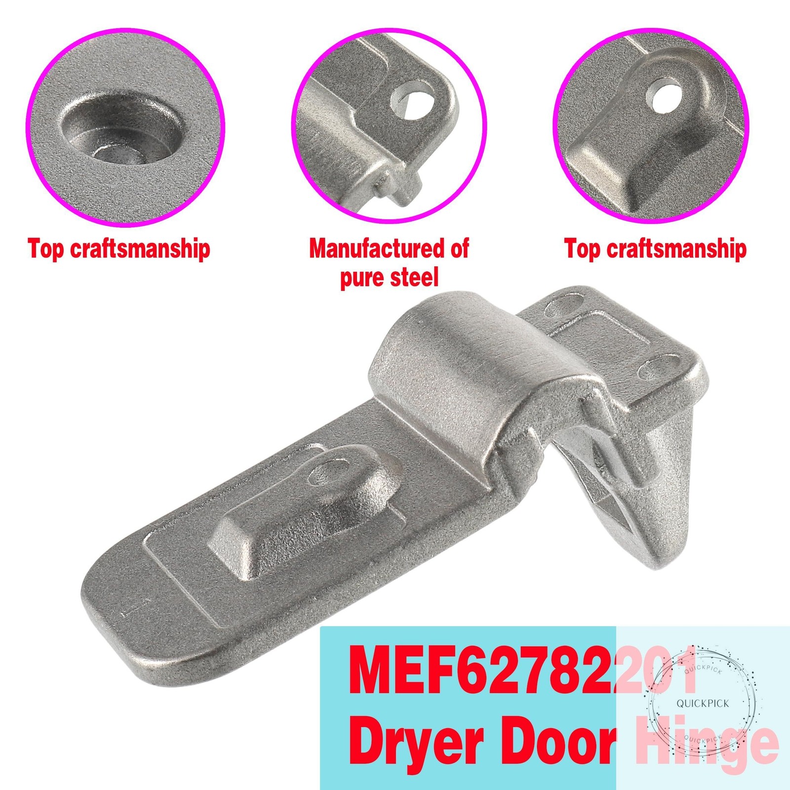MEF62782201 Dryer Door Hinge Dryer Parts Compatible with LG Kenmore Elite Clothe