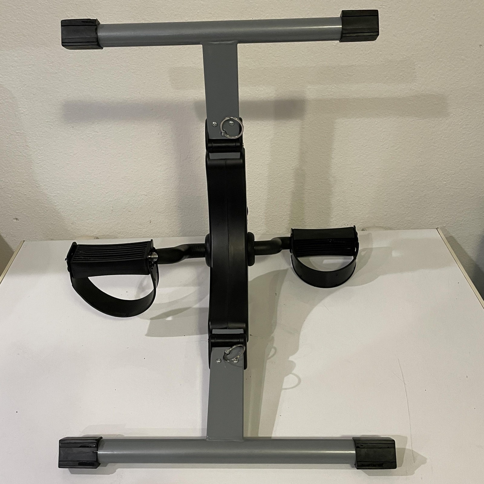 Mini Exercise Bike Pedal Exerciser Under Desk LCD Display Foldable Black Gray