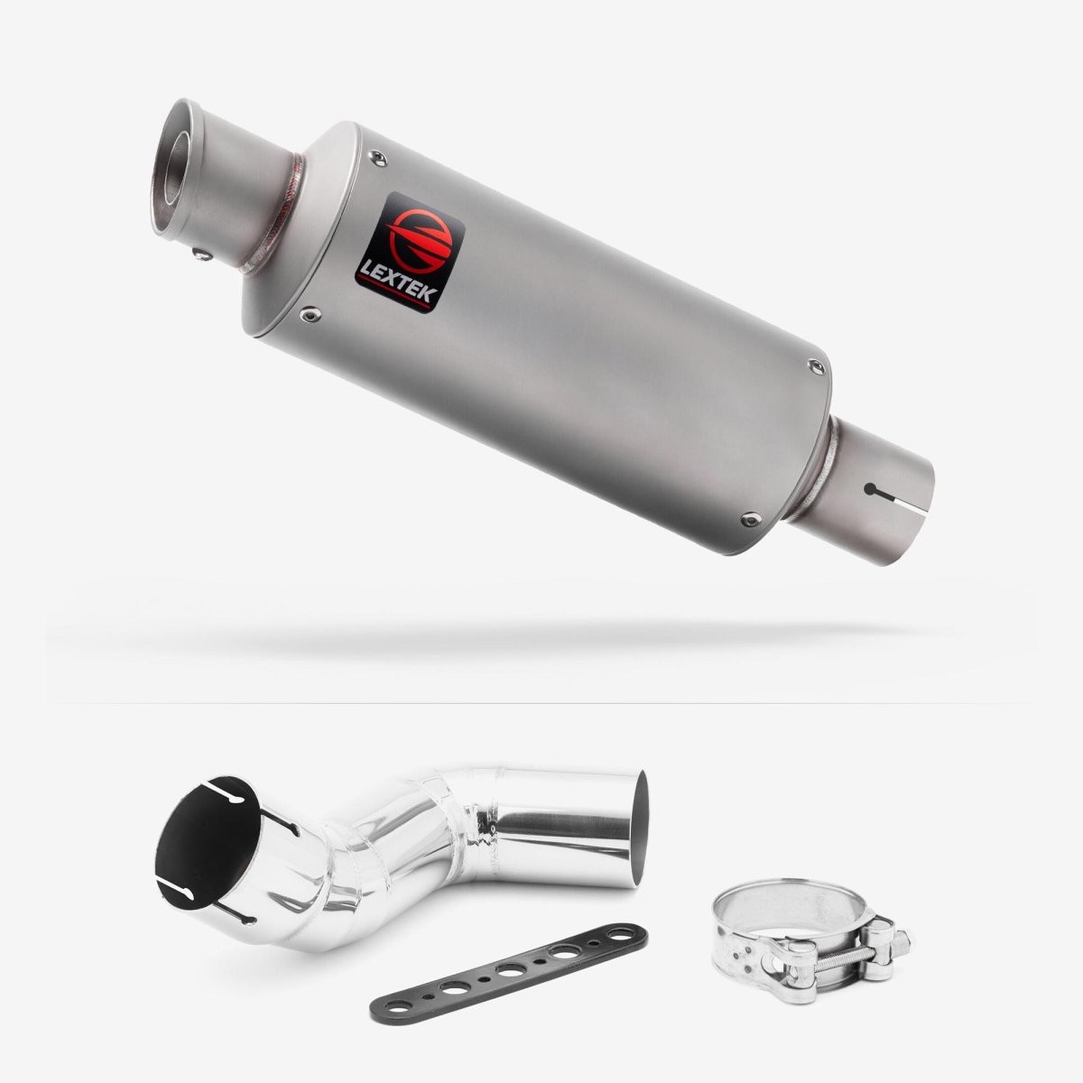 Lextek Stainless Steel GP1 Matt 240mm Exhaust with Link Pipe Silencer Polished