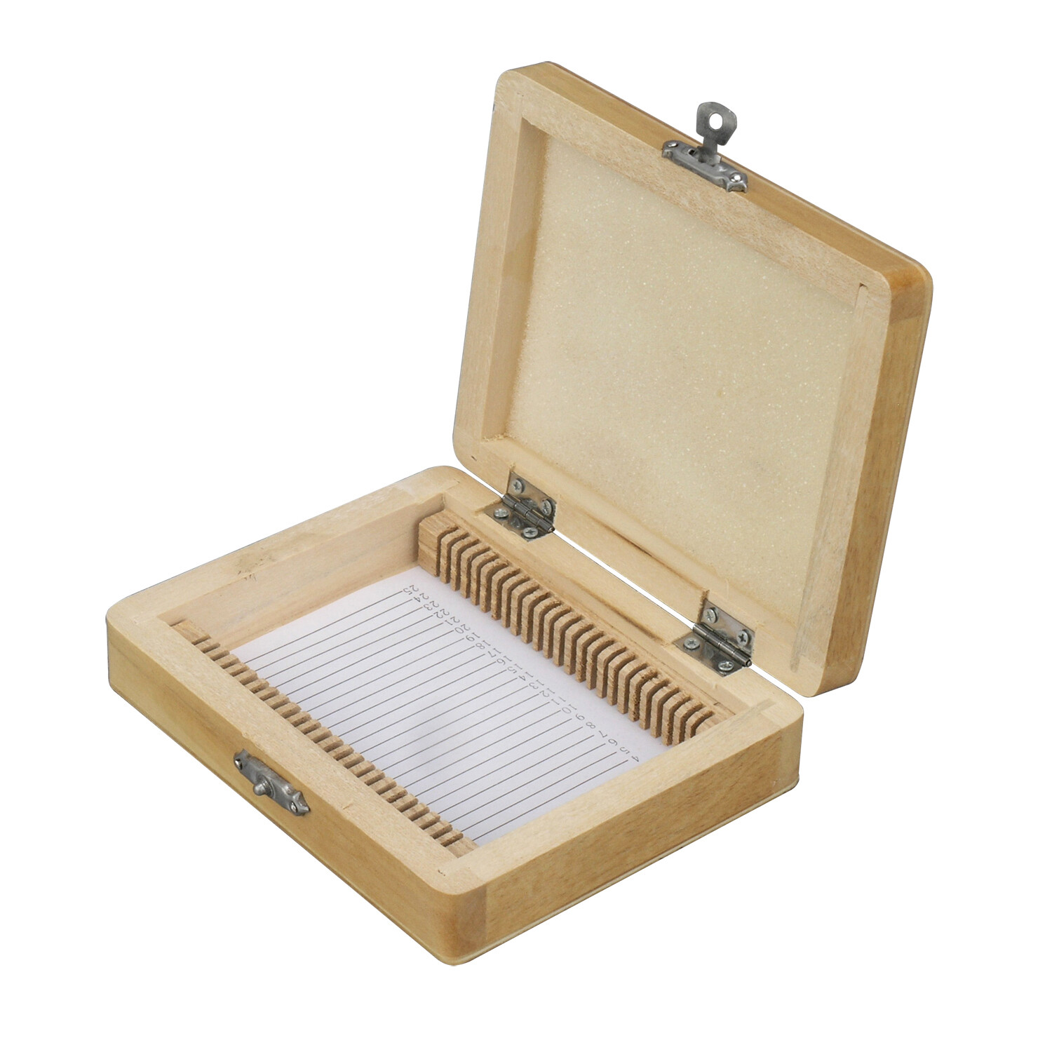 AmScope PS25-WB Microscope Slide Wooden Box Holding 25 Piece Slides