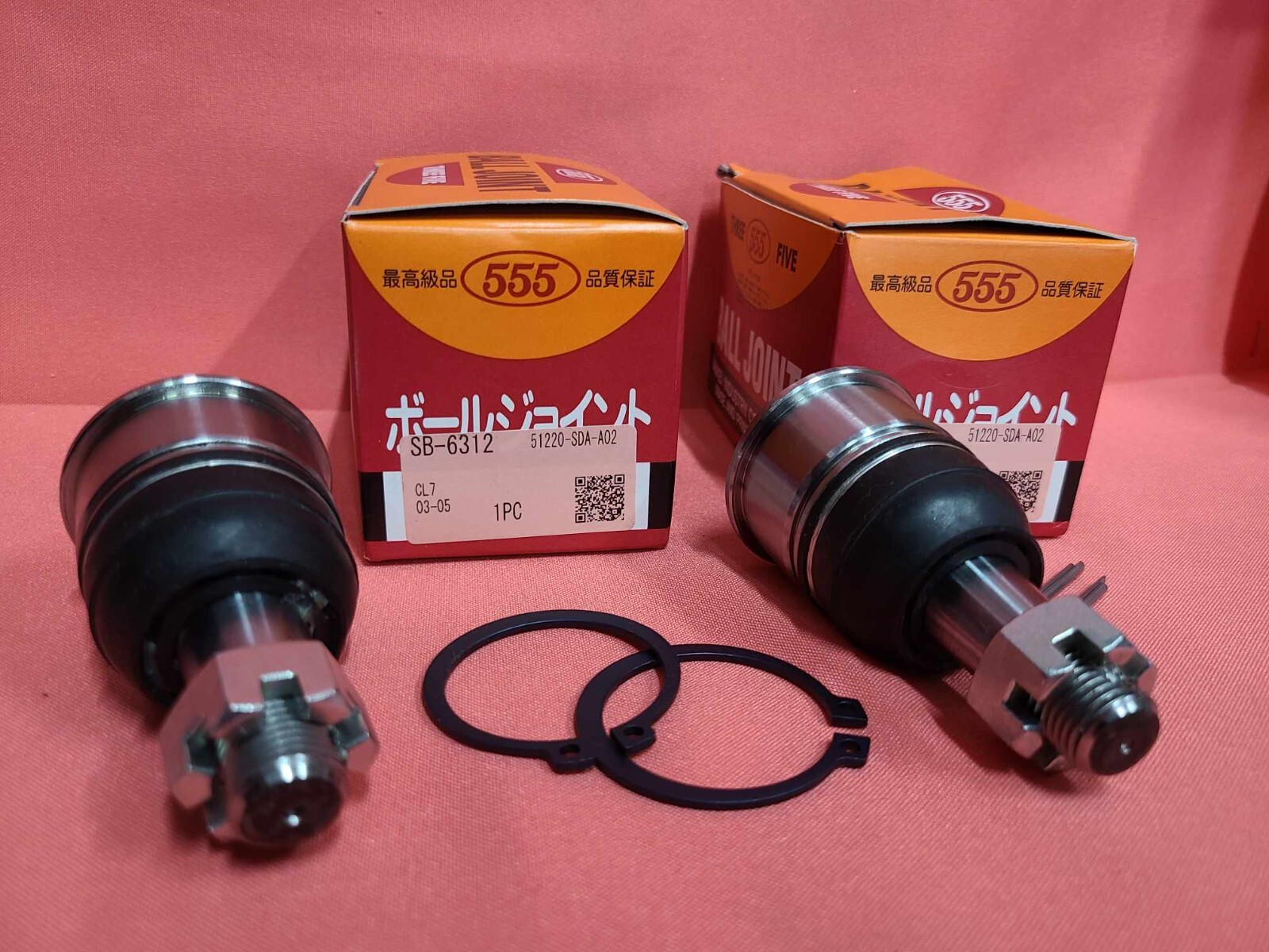 03-07 Honda Accord 04-08 TSX Front JAPAN 555 Ball Joint Lower SET 2PCS