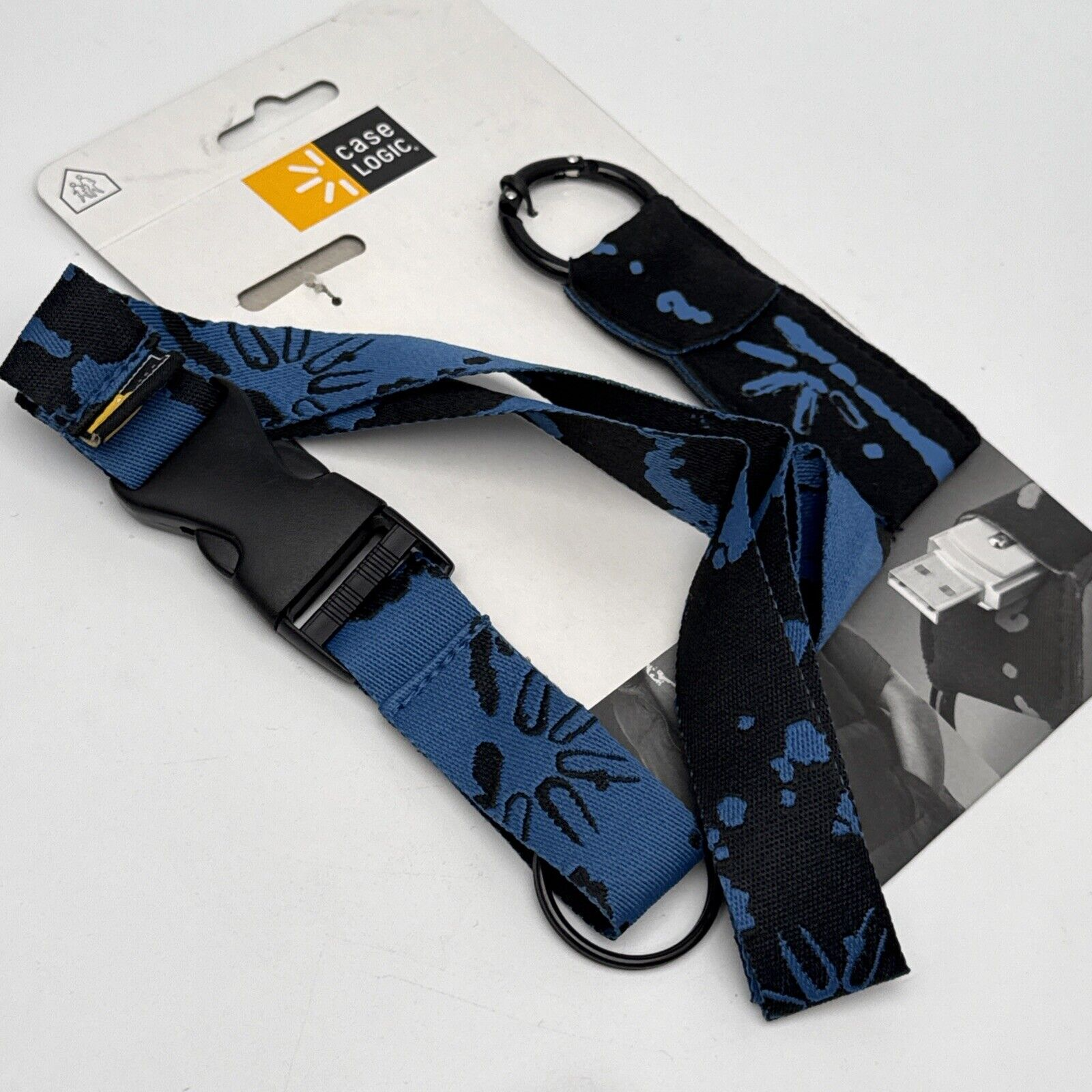 Case Logic SLY-2 Blue Neck Strap and Memory USB Thumb Drive Pouch