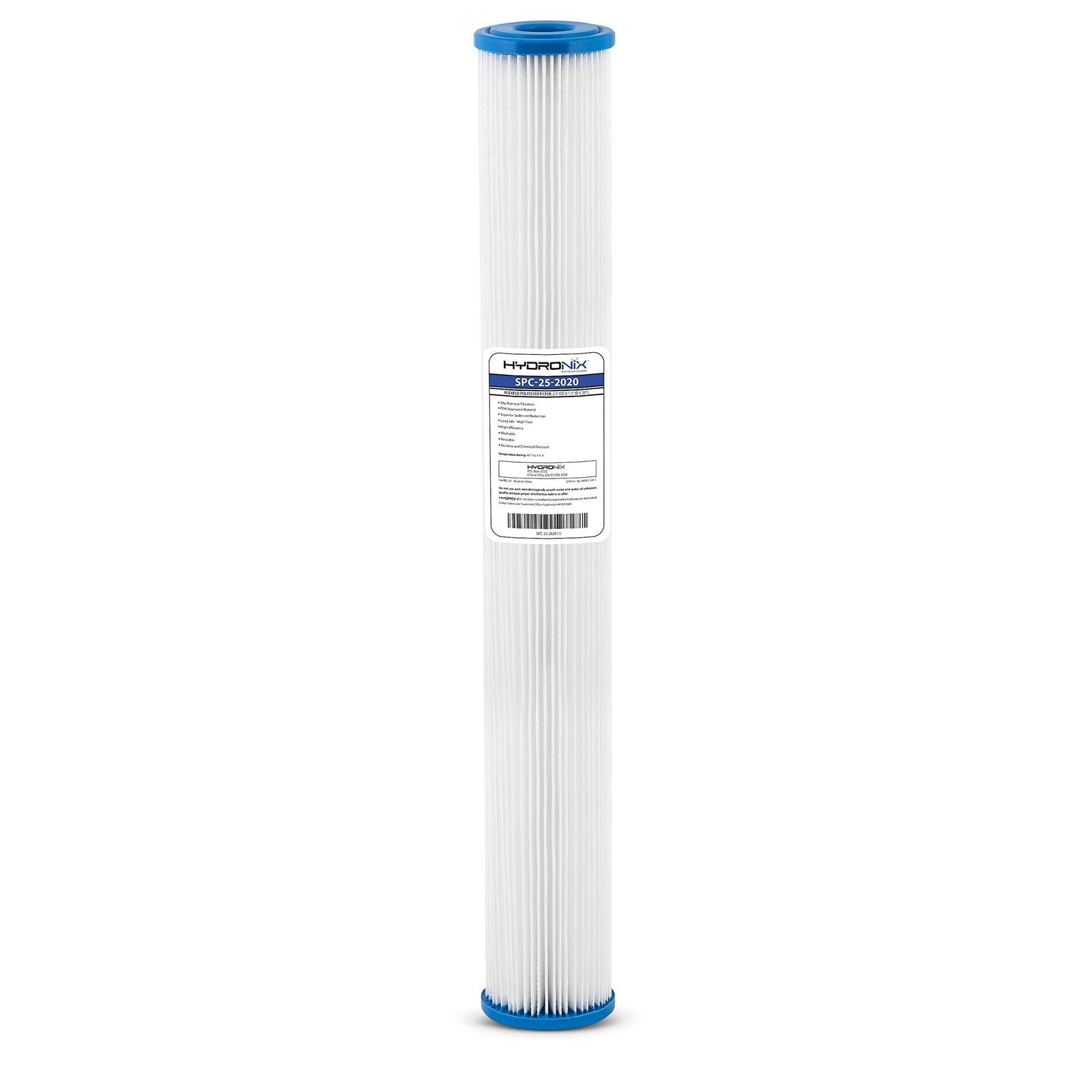 Hydronix SPC-25-2020 Polyester Pleated Sediment Water Filter, Washable & Reus...