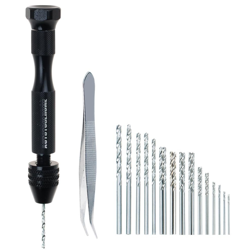 Precision Pin Vise Hand Drill w/Micro Twist Drill Bits Set 0.5-3.0mm
