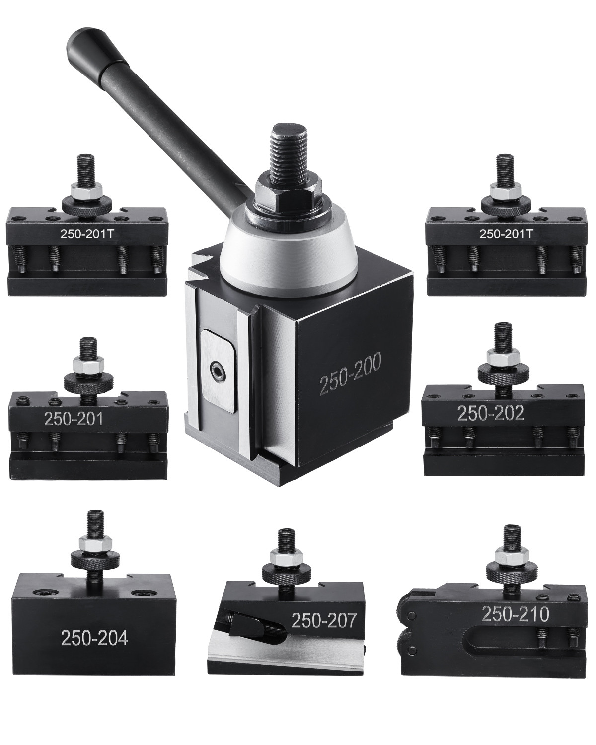 Quick Change Tool Post Set 8 Pcs Lathe Tool Holders for 10"-15" Mini Lathe Swing