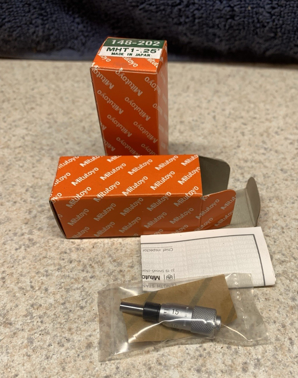 Machinist Tools: Lot of 2 Mitutoyo 1/4" Micrometer Head (NOS) 148-202  .001 grad