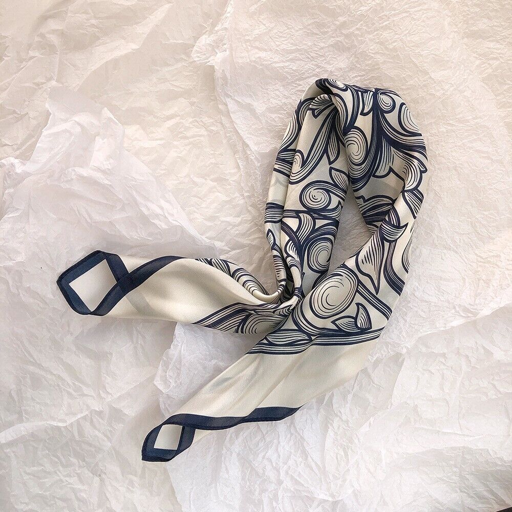 100% Satin Silk Scarf Men Bandanna Japanese Square Office Necktie Hairband 53 cm