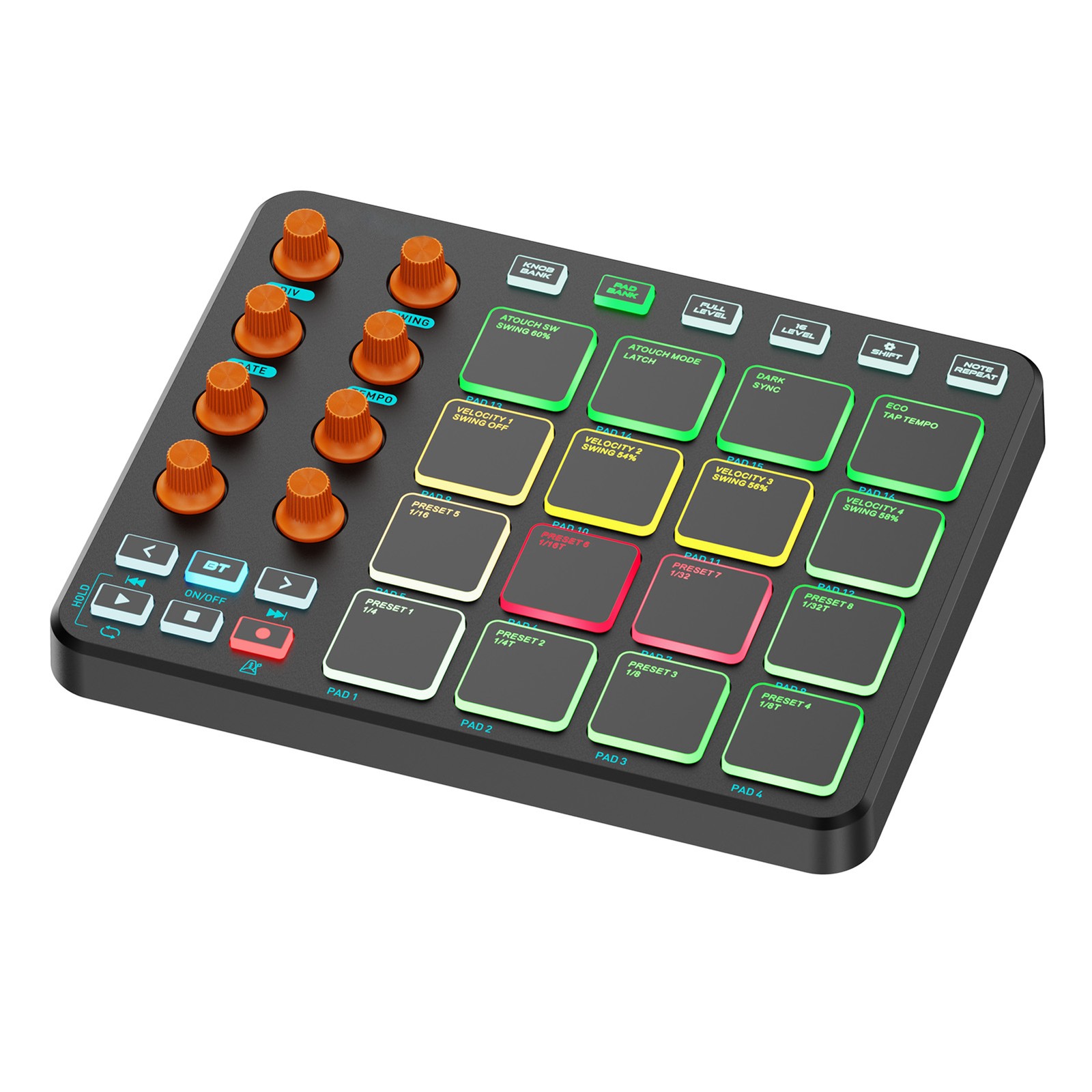 All ABS MIDI Controller Wireless MIDI Synthesizer Adjustable Knobs Custom Comman