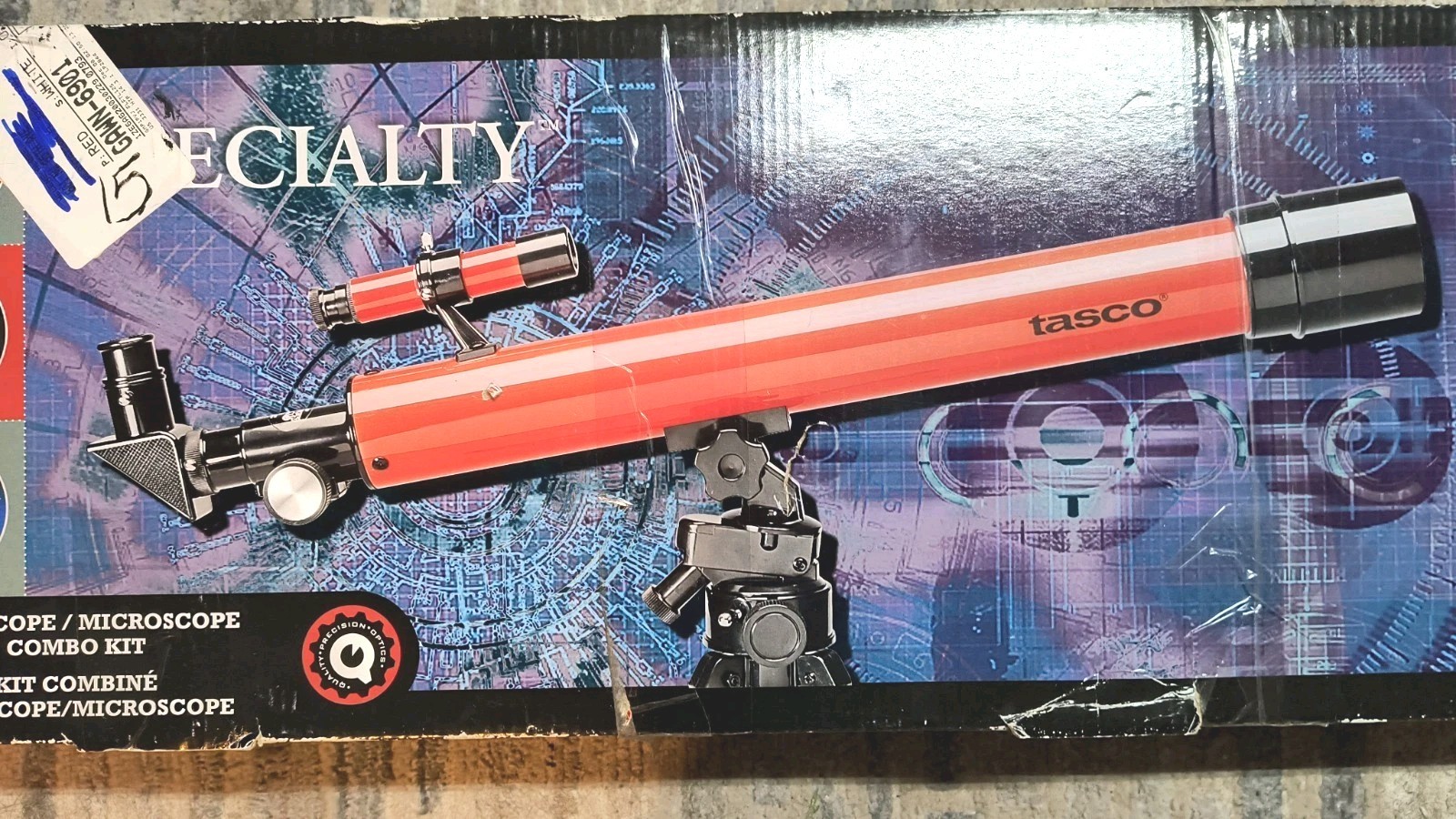 Tasco Telescope and Microscope Kit Beginner Science Set Red 49TN New Open Box