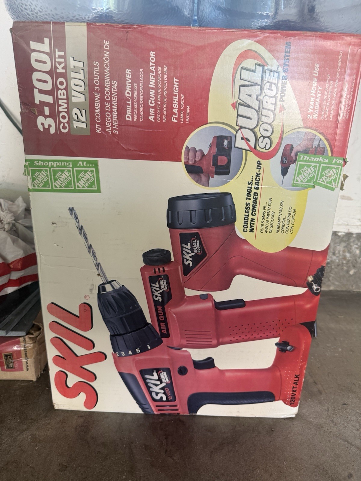 SKIL Dual Source 12V Cordless 3-Tool Combo Kit Drill/Driver Inflator Flashlight