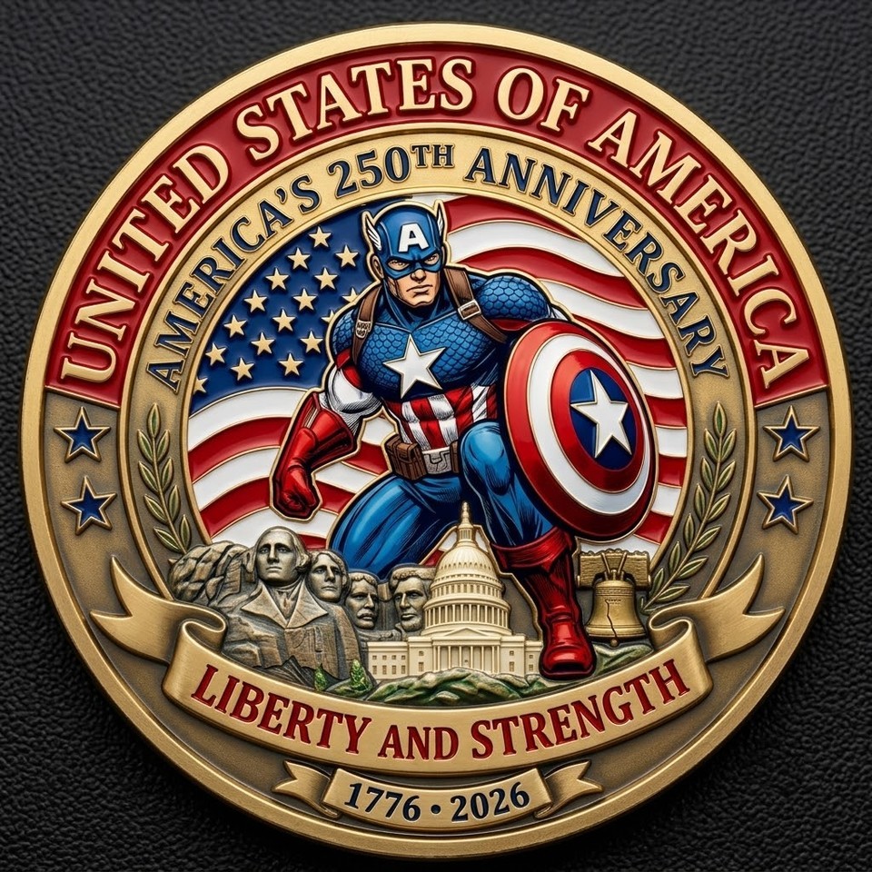 America 250th Anniversary Captain America Commemorative Coin CB1293