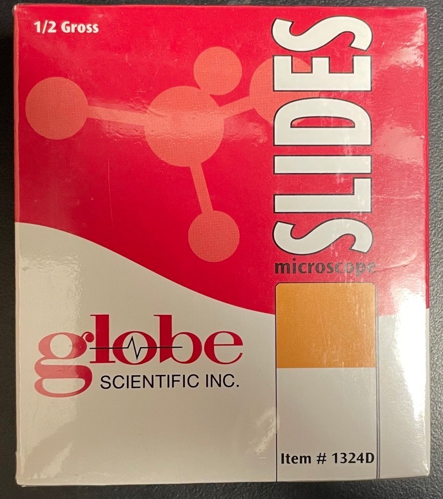 Globe Scientific microscope slides,  Color Frosted: Gold, 25x75x1, 72/cs