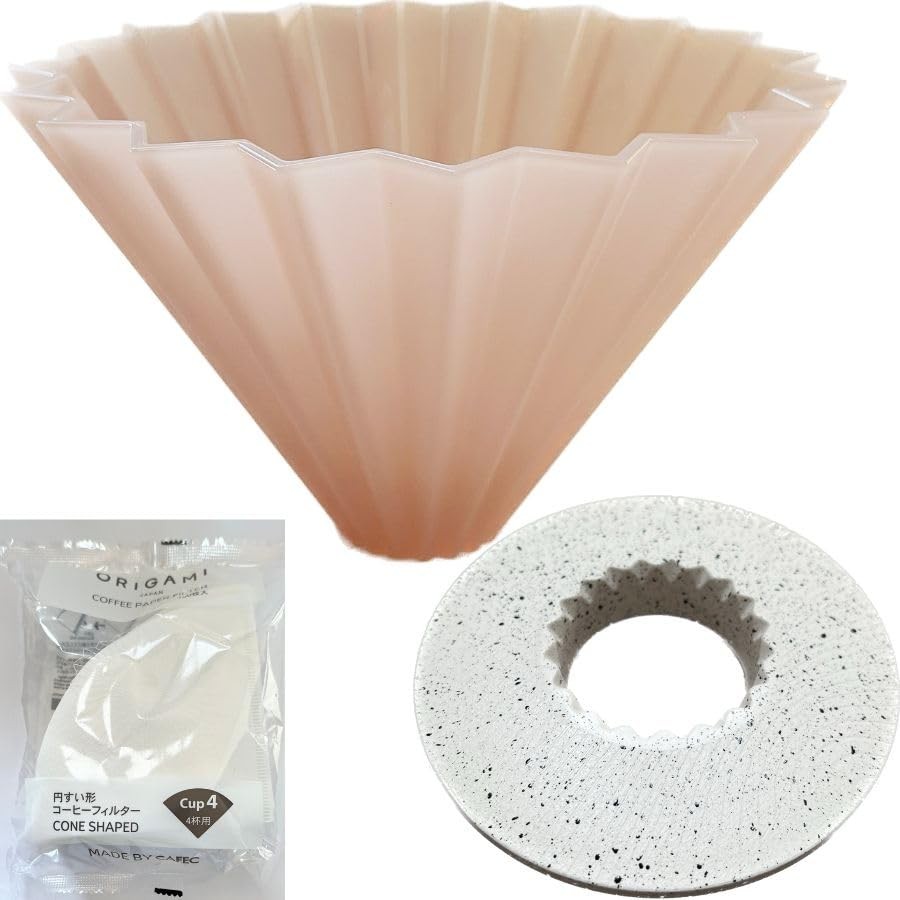 ORIGAMI Dripper Air M Matte Pink Holder Paper Filter 3pc Set 2-4 Cups New Japan