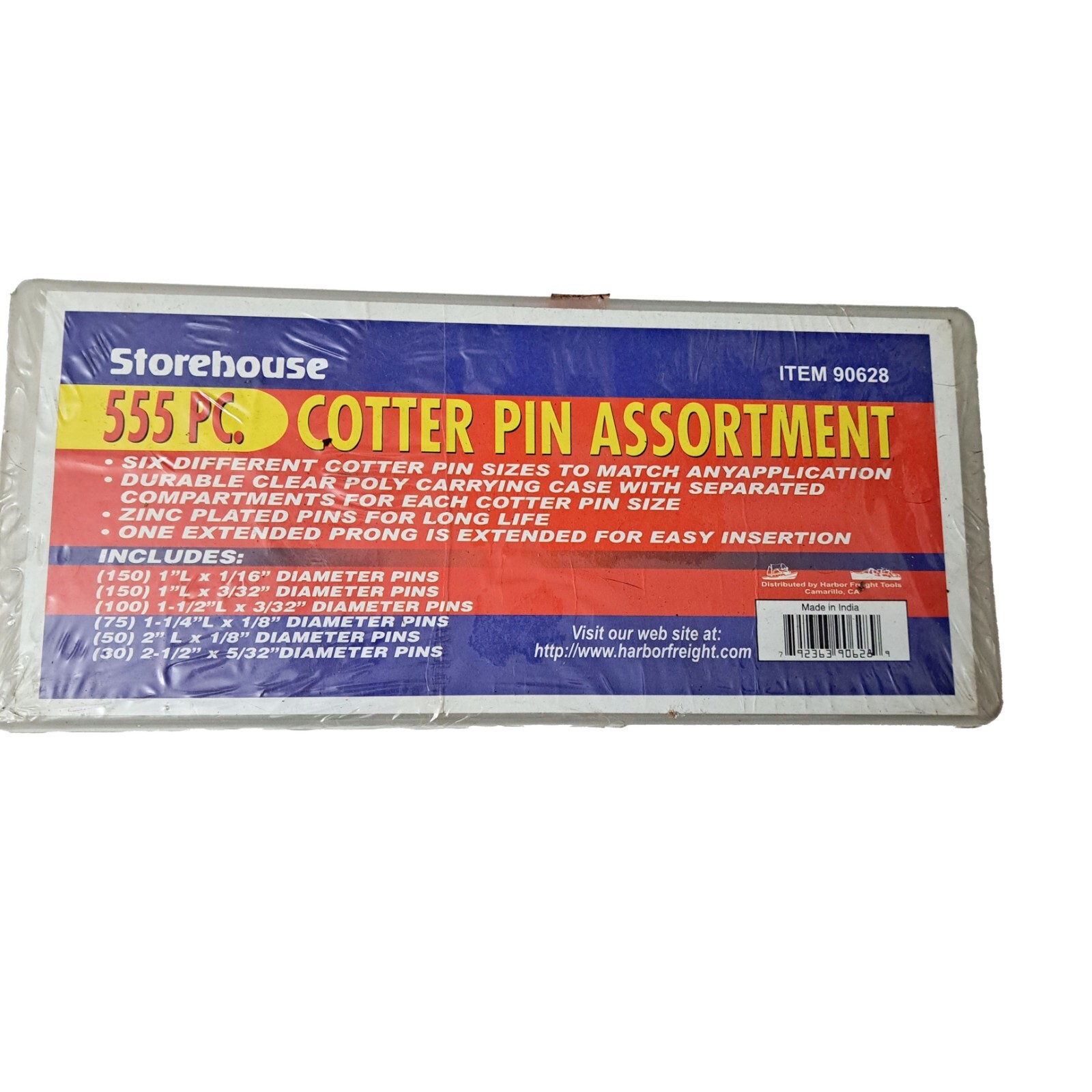 555Pc Cotter Pin Assortment Kit Split Pins Fastener Clips For Automotive DIY