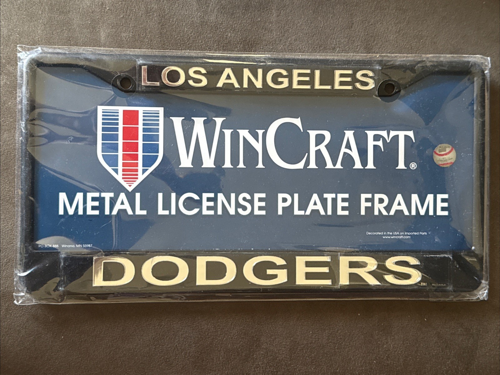 1 Los Angeles Dodgers - Black License Plate Frame w Silver Laser Cut Letters