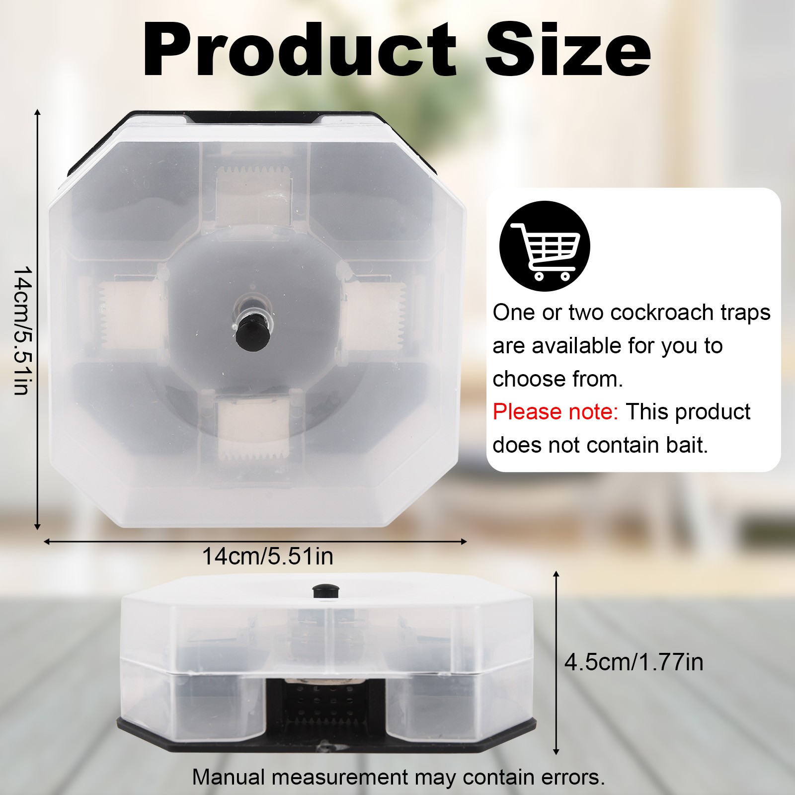 Cockroach Trap Box Reusable Eco-Friendly Roach Catcher Trap for Indoor Kitchen