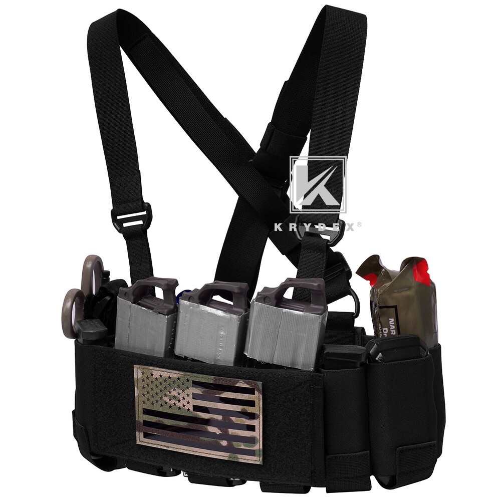 KRYDEX Concealed Carry Low-Vis 5.56 Ready Chest Rig Elastic Cummerbund Black
