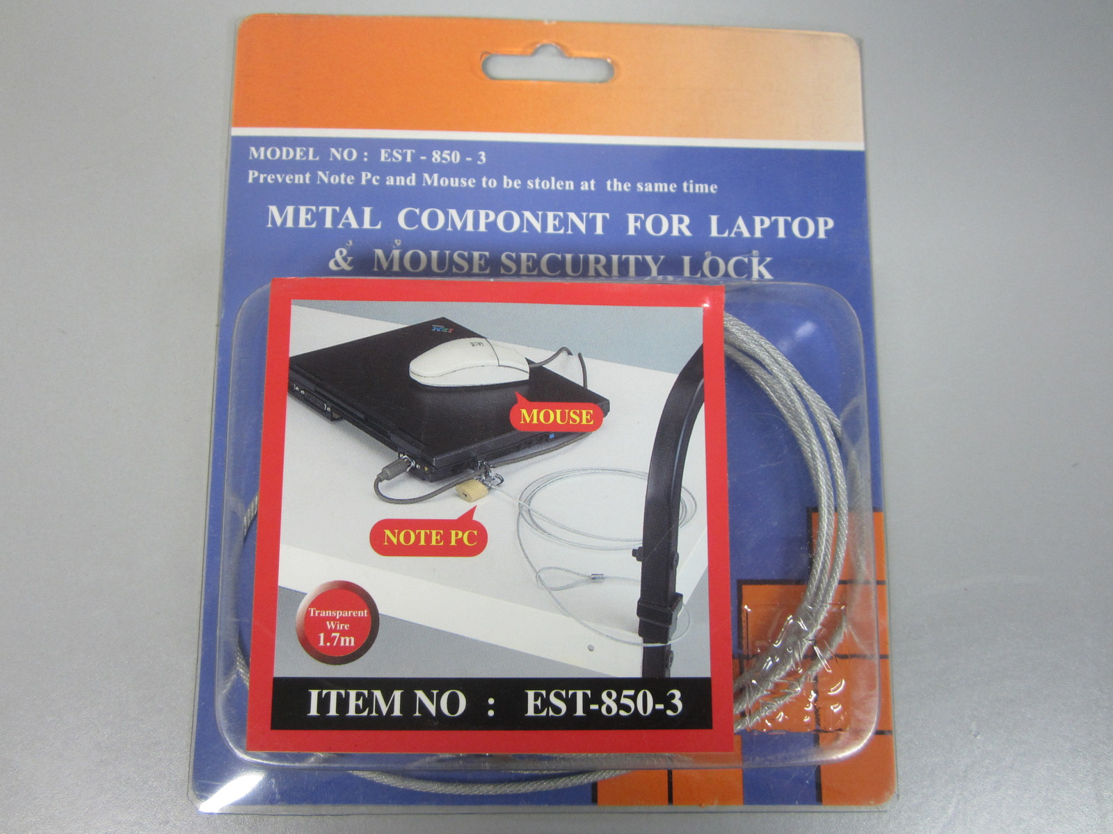 Quality Metal Part Notebook Computer/ Laptop Security Cable Pad Lock & Keys, NEW