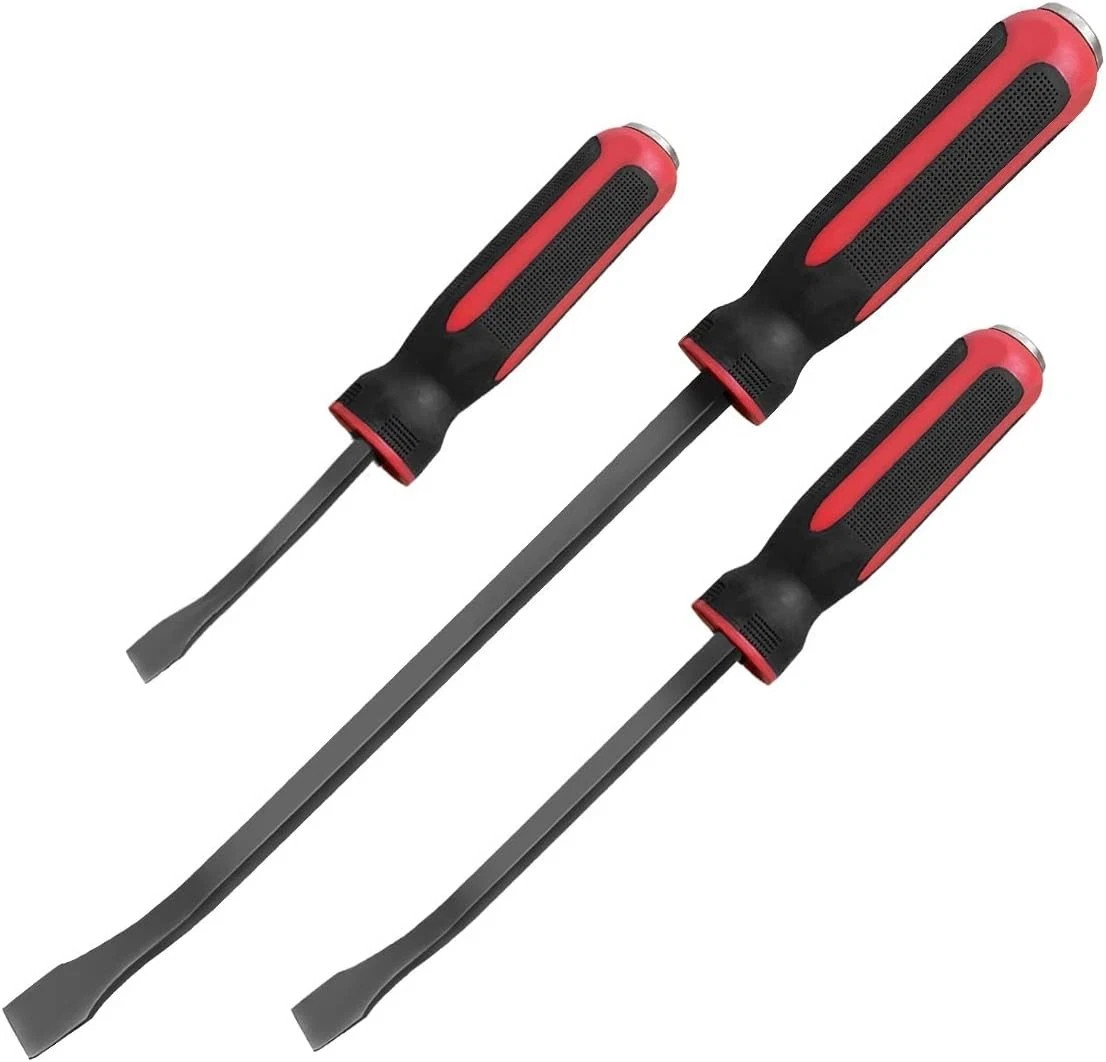 Pry Bar Set, Strike Cap Handle, Angled Tip, Rust proof finish