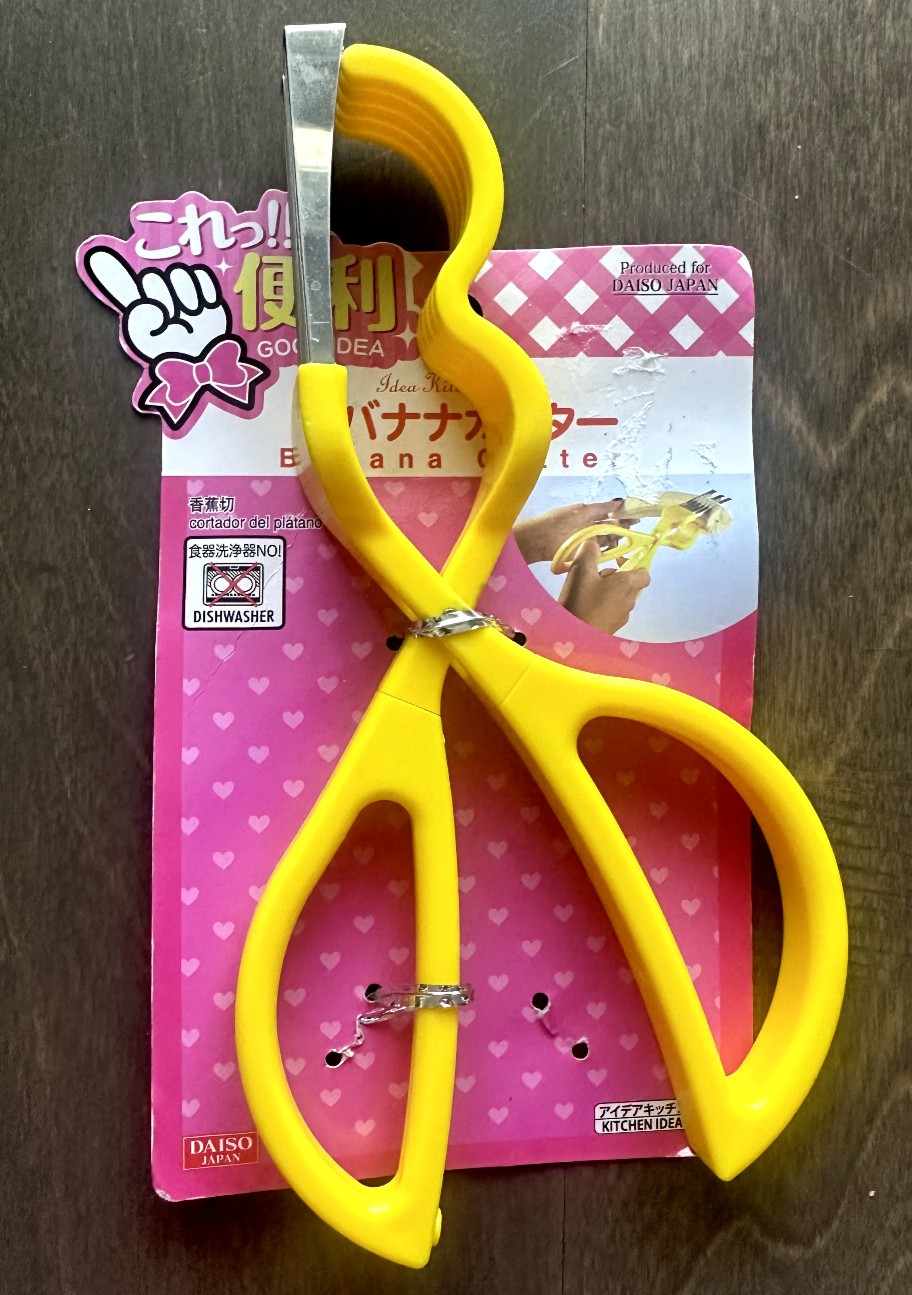 Good Idea Banana Cutter Slicer Yellow Manual Handheld Kitchen Gadget