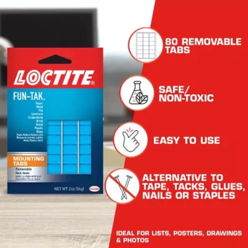 Loctite 1087306 Fun-Tak Mounting Putty, 2 oz, Blue Single,