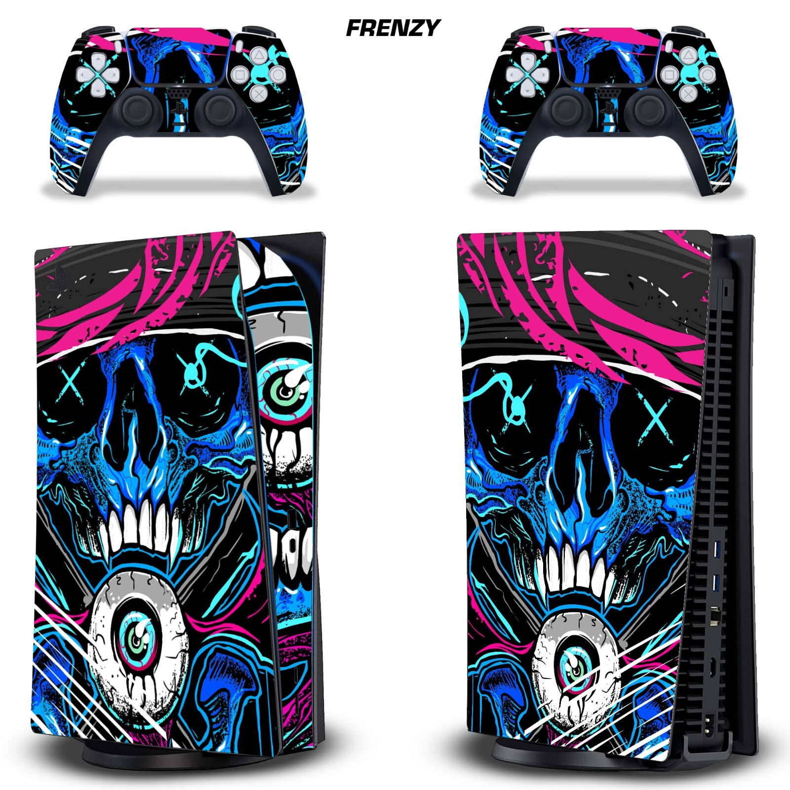 Skin Decal For PS5 Playstation 5 DIGITAL Console + Controller Stickers FRENZY U
