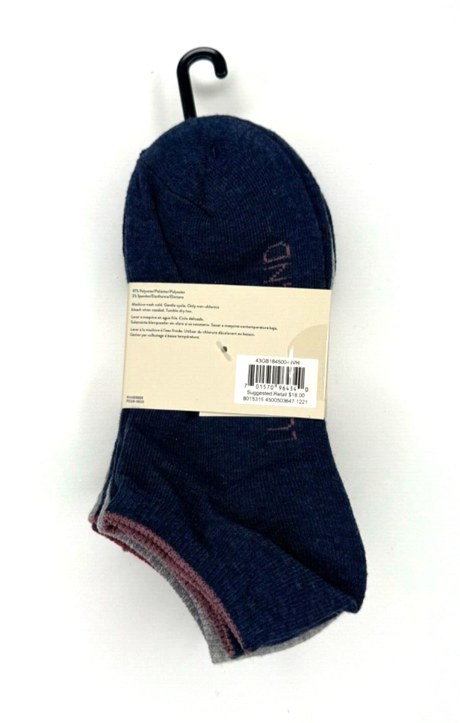 Lucky Brand Womens 5 Pair Everyday Comfort No Show Sock Set Shoe Size 4-10 Solid