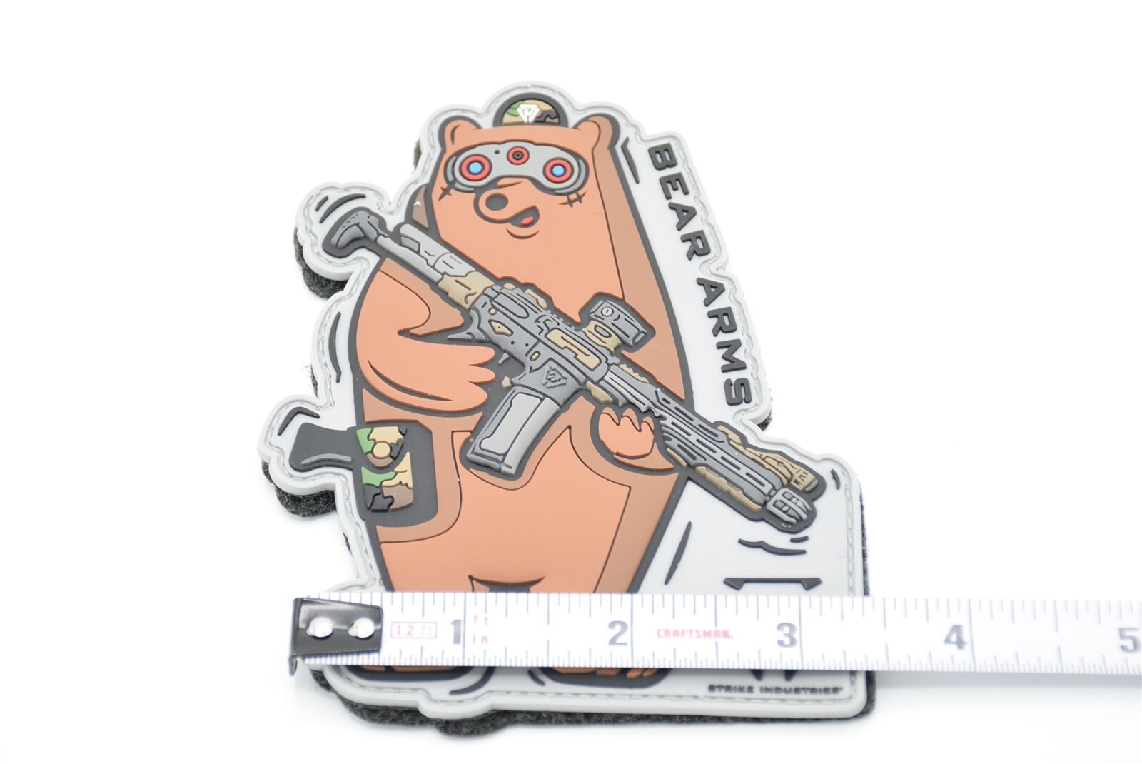 STRIKE INDUSTRIES BEAR ARMS LOGO PATCH HOOK/LOOP BACKING LARGE SIZED PATCH RARE