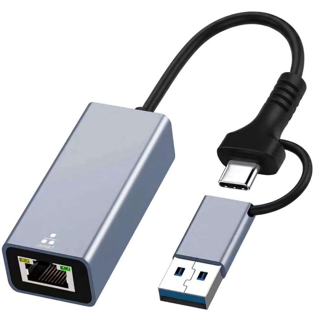 USB C to Ethernet Adapter, 3.0 RJ45 Gigabit LAN 1000 Mbps Wired...