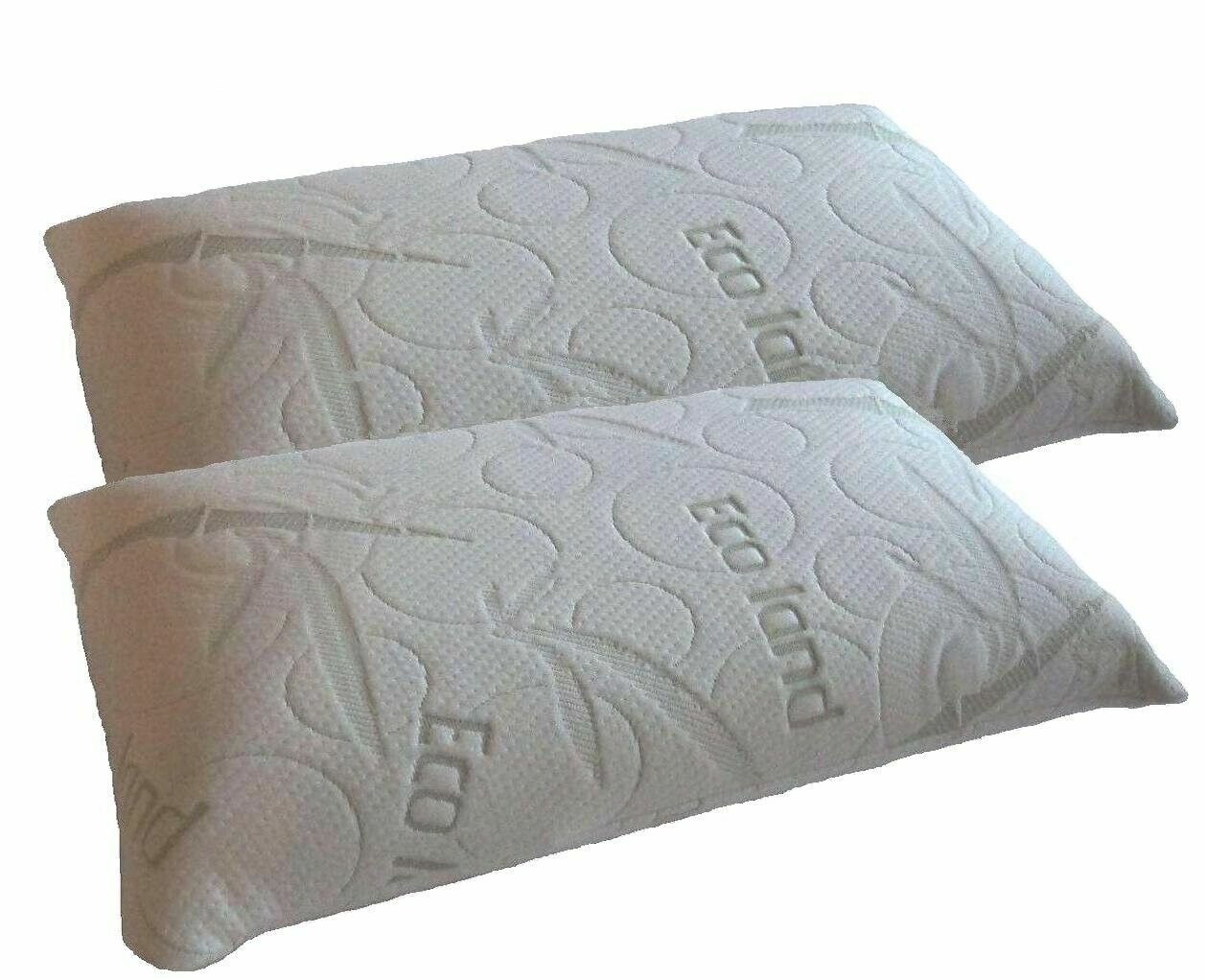 2 PACK STANDARD QUEEN Dual Zone memory foam Bed Pillow + Bamboo External cover