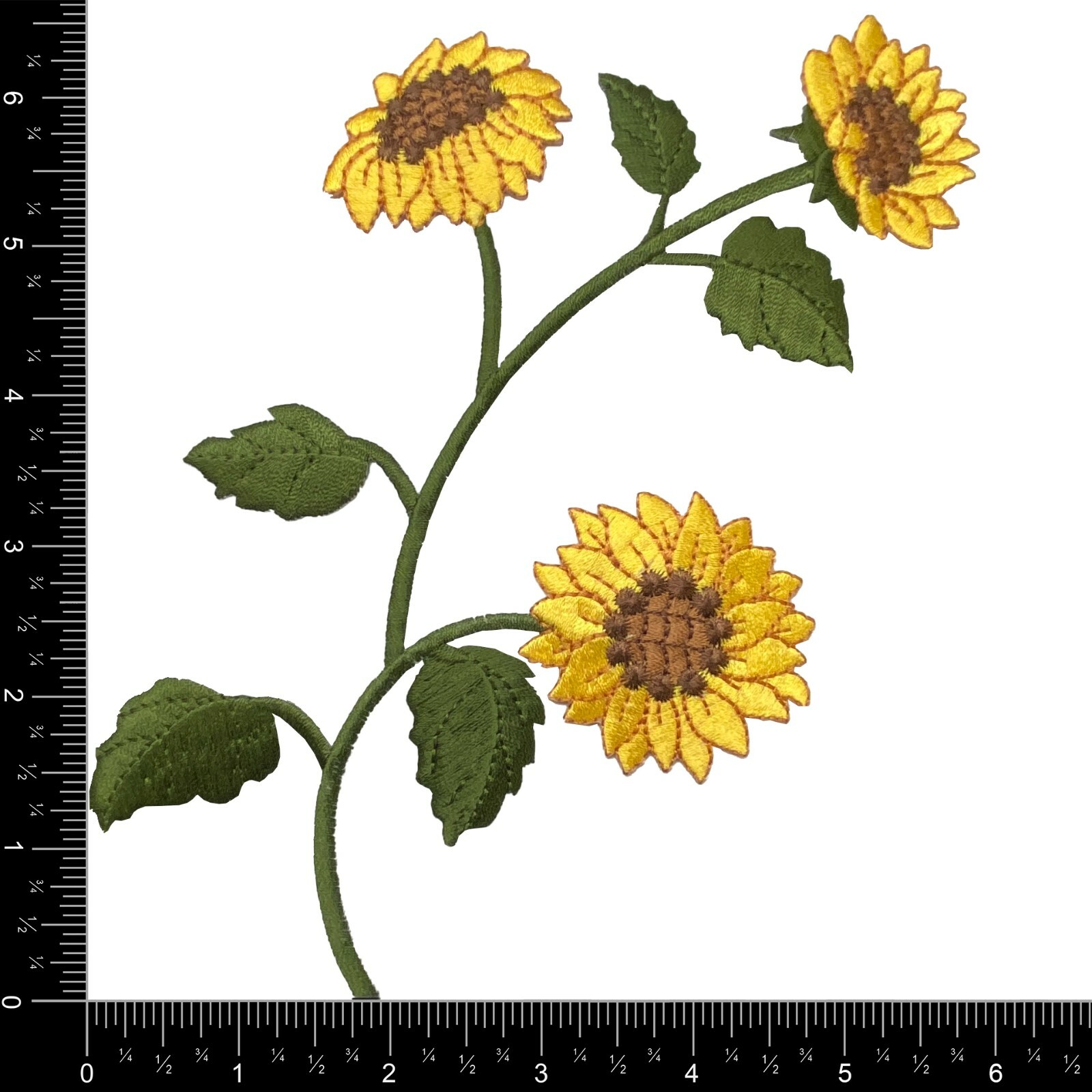 Extra Large Sunflower Applique Patch - Flower Bloom Gardening 6.5" (Iron on)