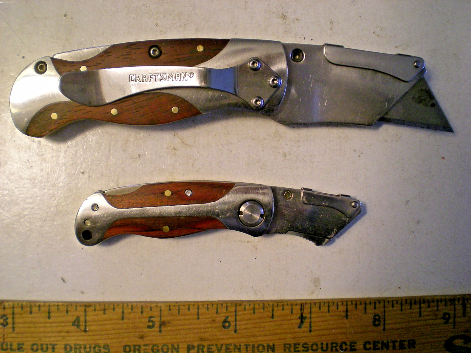 Two Craftsman Folding Razor Knives Mini And Full Size