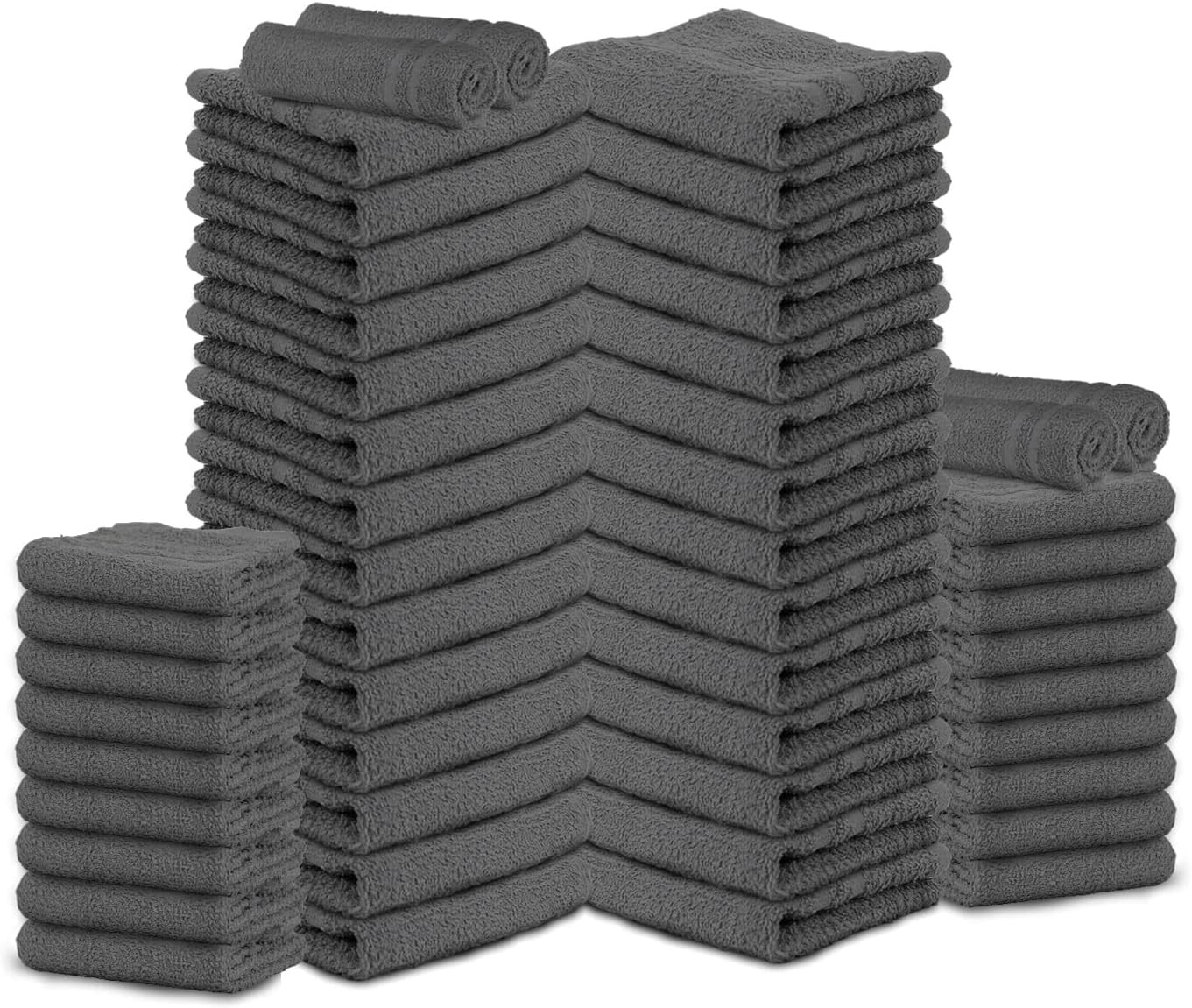 Salon Towels – 50 Pack Grey Hand Towels 100% Cotton Spa Towels – 16x27 inches